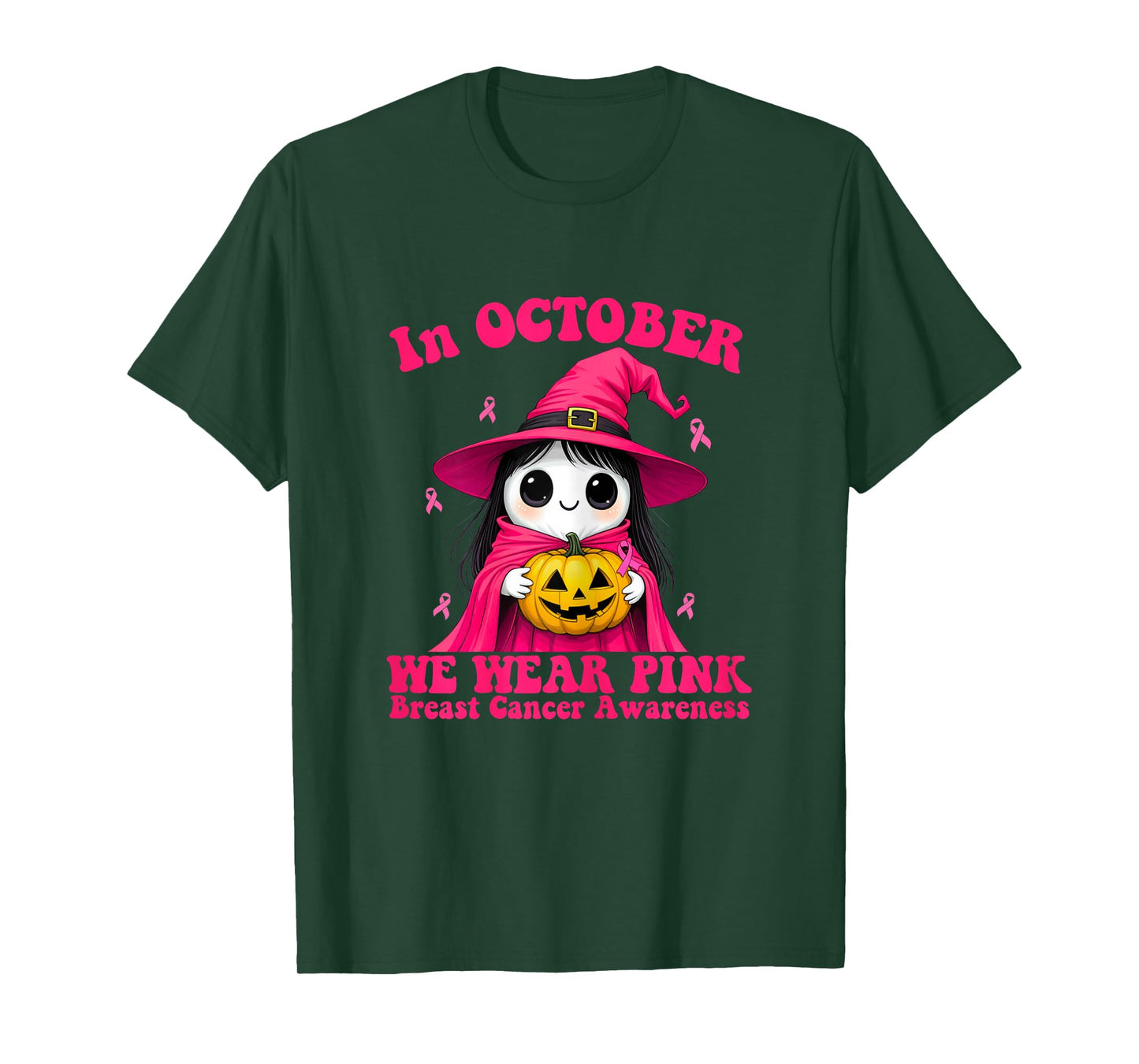Pink Pumpkin Halloween Breast Cancer 2025 Shirt T-Shirt