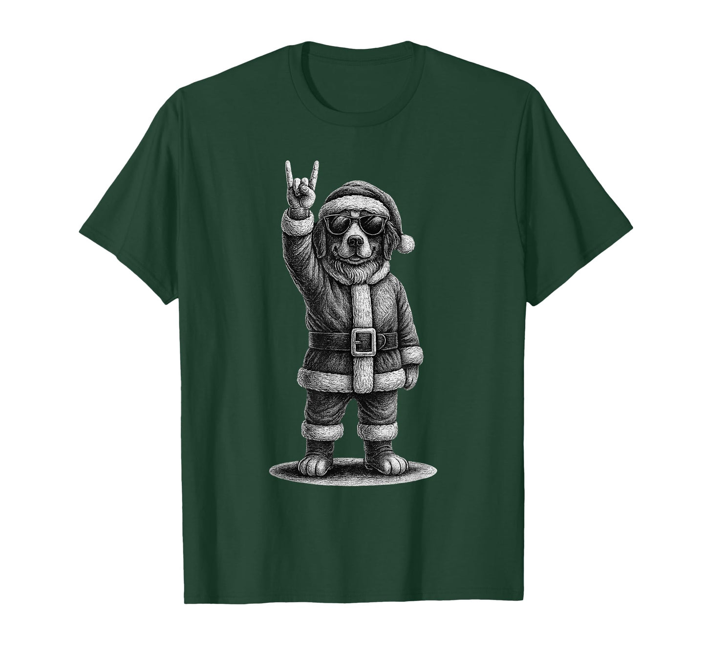 Bernese Mountain Dog Rock Music Christmas Dog Lover T-Shirt