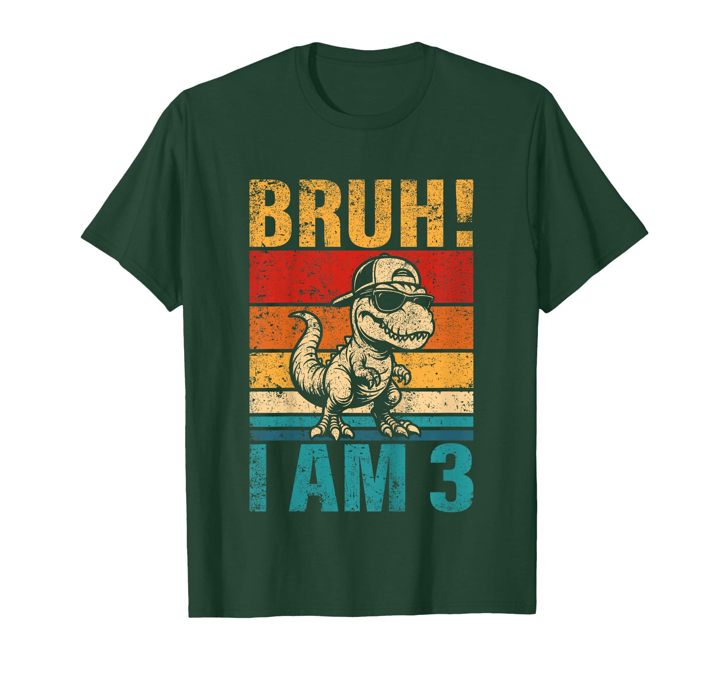 Kids 3 Year Old Birthday Boy Dinosaur Bruh It's My 3rd Birthday T-Shirt