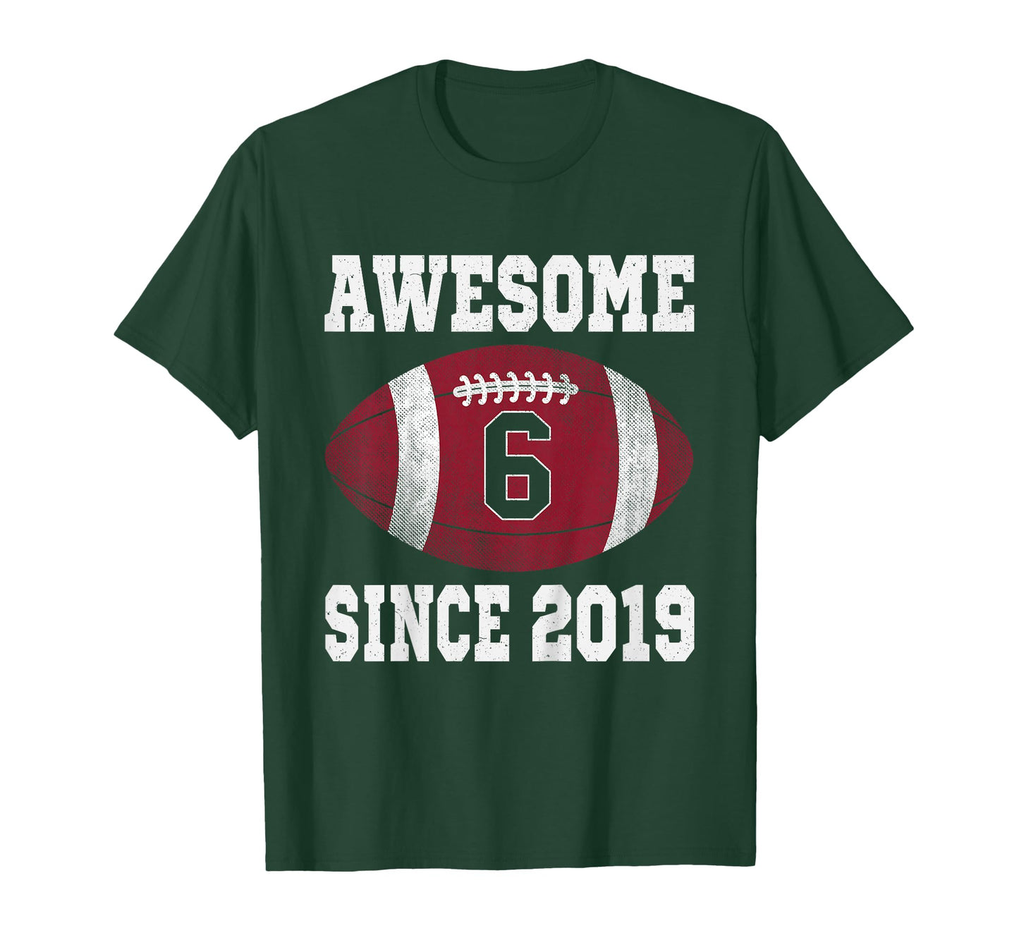 6th Birthday Football Player 6 Years Old Vintage Sports T-Shirt