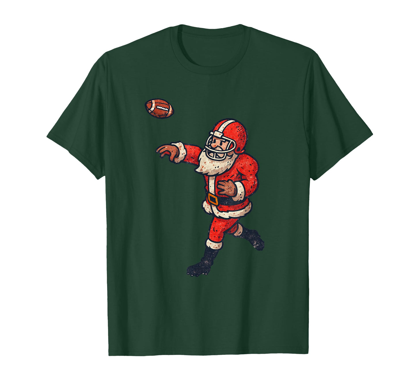 Santa Claus Playing American Football Xmas Holiday Christmas T-Shirt