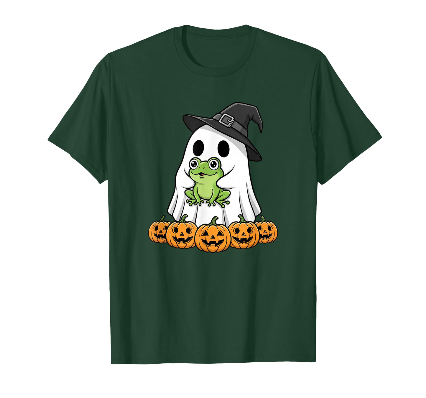 Funny Ghost Frog Pumpkin Halloween Kids Mens Womens T-Shirt