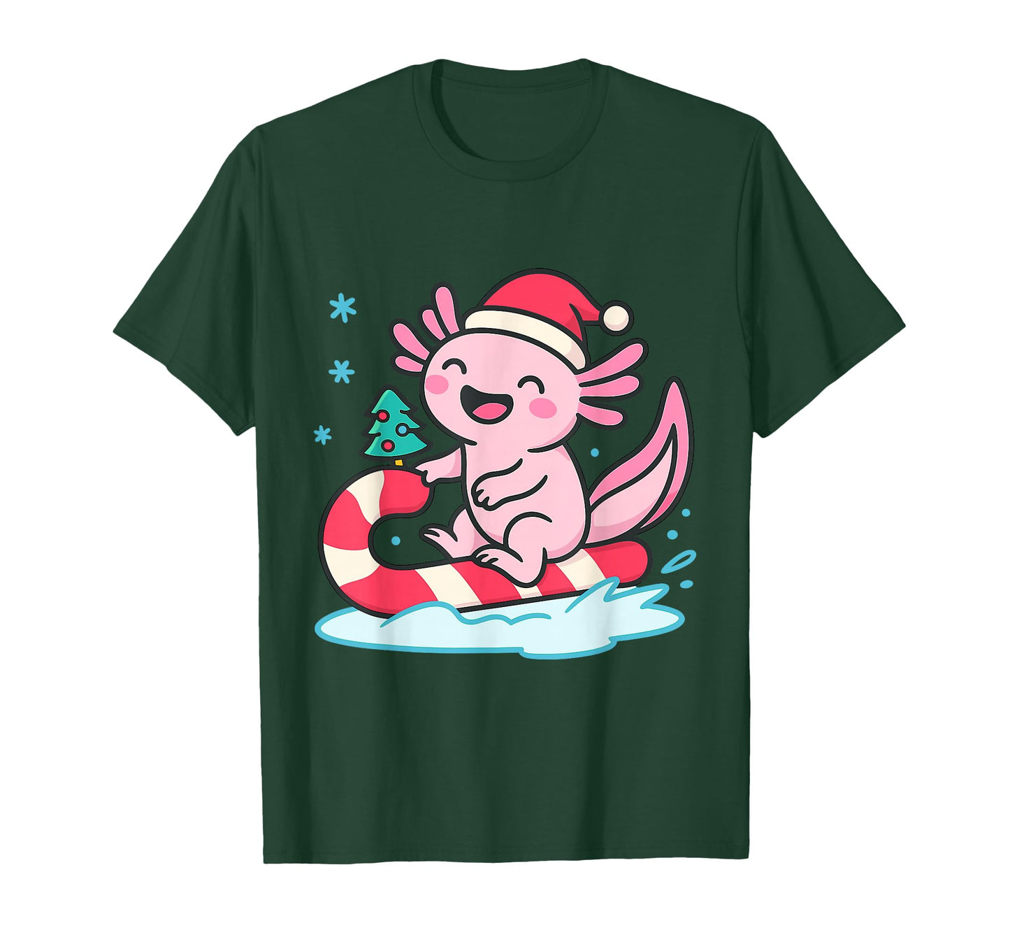 Funny Christmas Axolotl Sleigh Ride Holiday T-Shirt