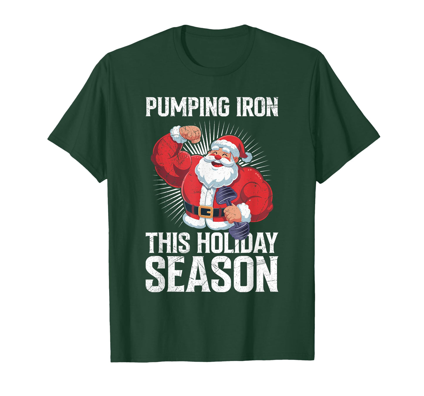 Santa Claus Pumping Iron This Season Funny Gym T-Shirt