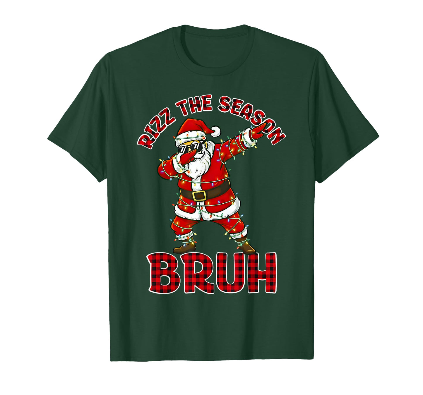 Rizz The Season Bruh Christmas Rizzmas Dabbing Santa Claus T-Shirt