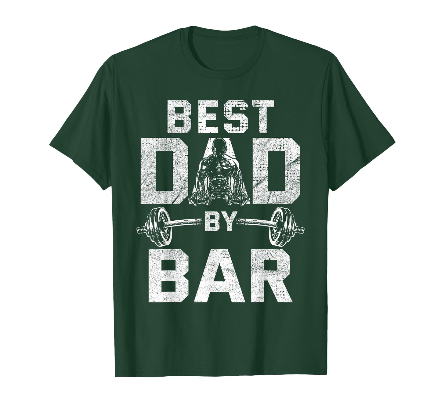 Best Dad By Bar for Gym Workout Dads for Fathers Day T-Shirt