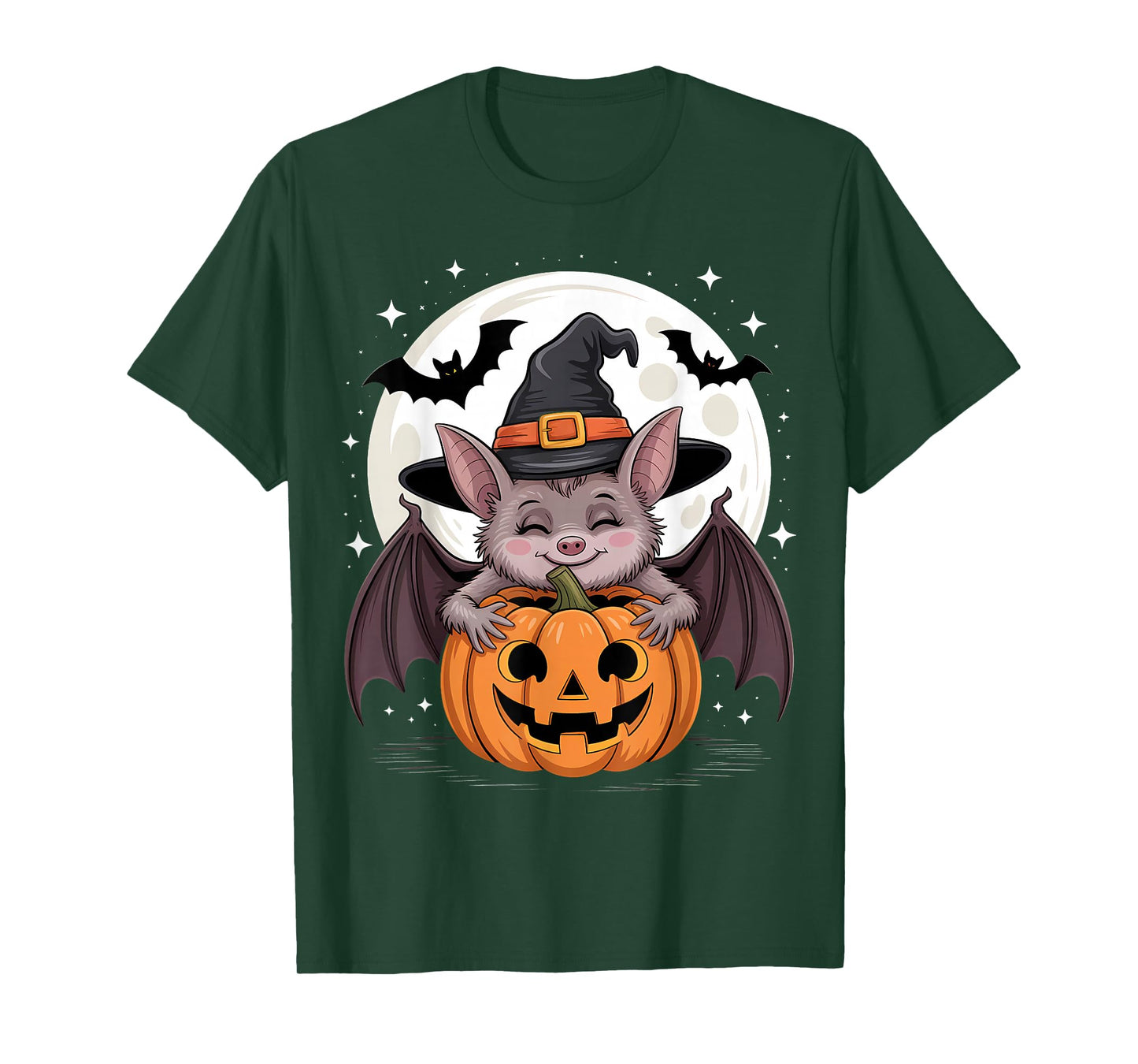 Halloween Bat Witch Hat Pumpkin Spooky T-Shirt
