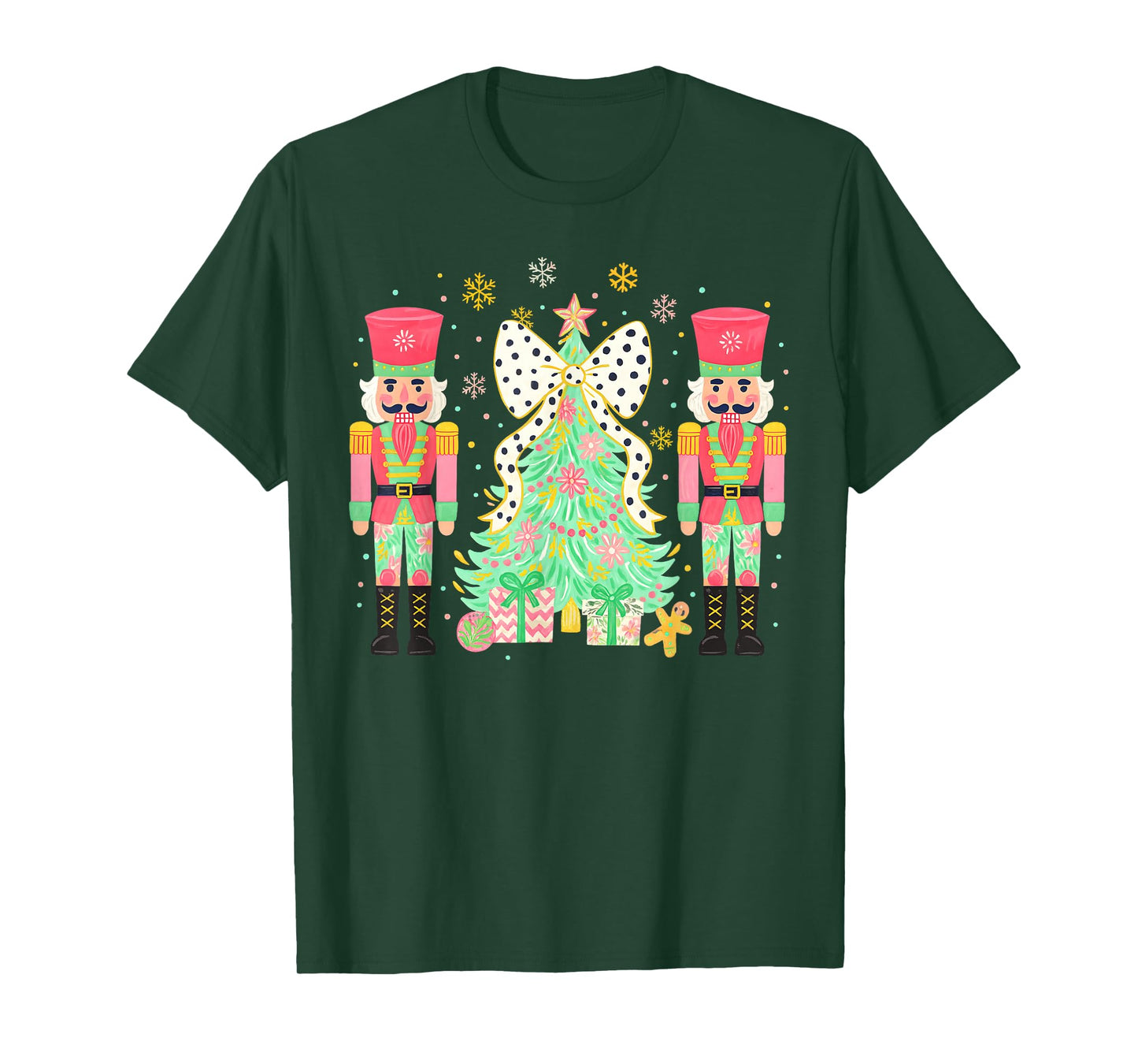 Merry Christmas Tree Nutcracker Women Kids Girl Ballet Dance T-Shirt