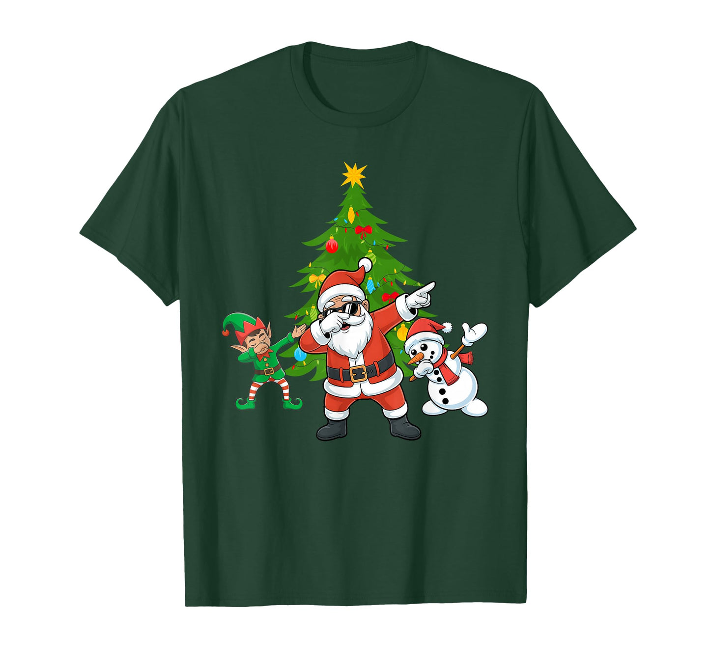 Dabbing Santa Elf Friends Christmas Boys Girls Xmas Dab T-Shirt