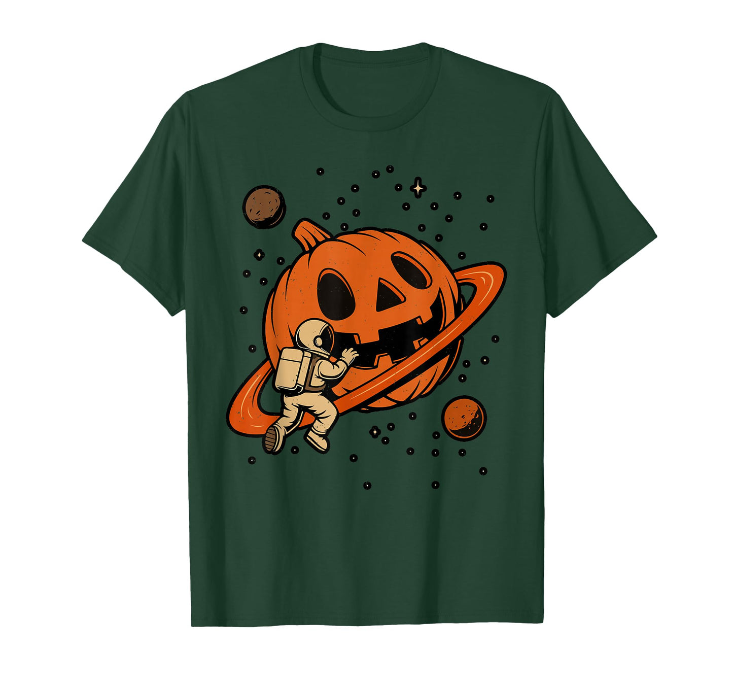 Astronaut Pumpkin Planet Halloween Jack O Lantern Spooky T-Shirt