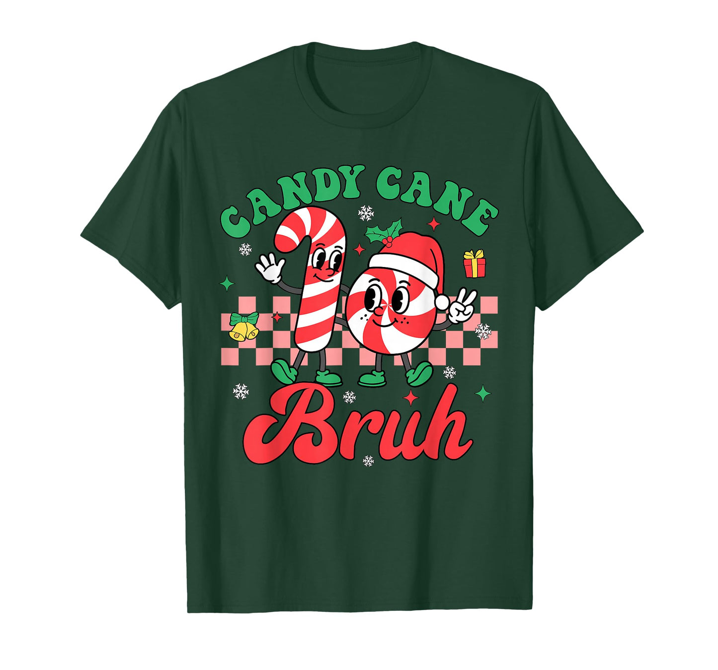 Candy Cane Bruh Christmas Love Candy Boys Girls Kids Xmas T-Shirt