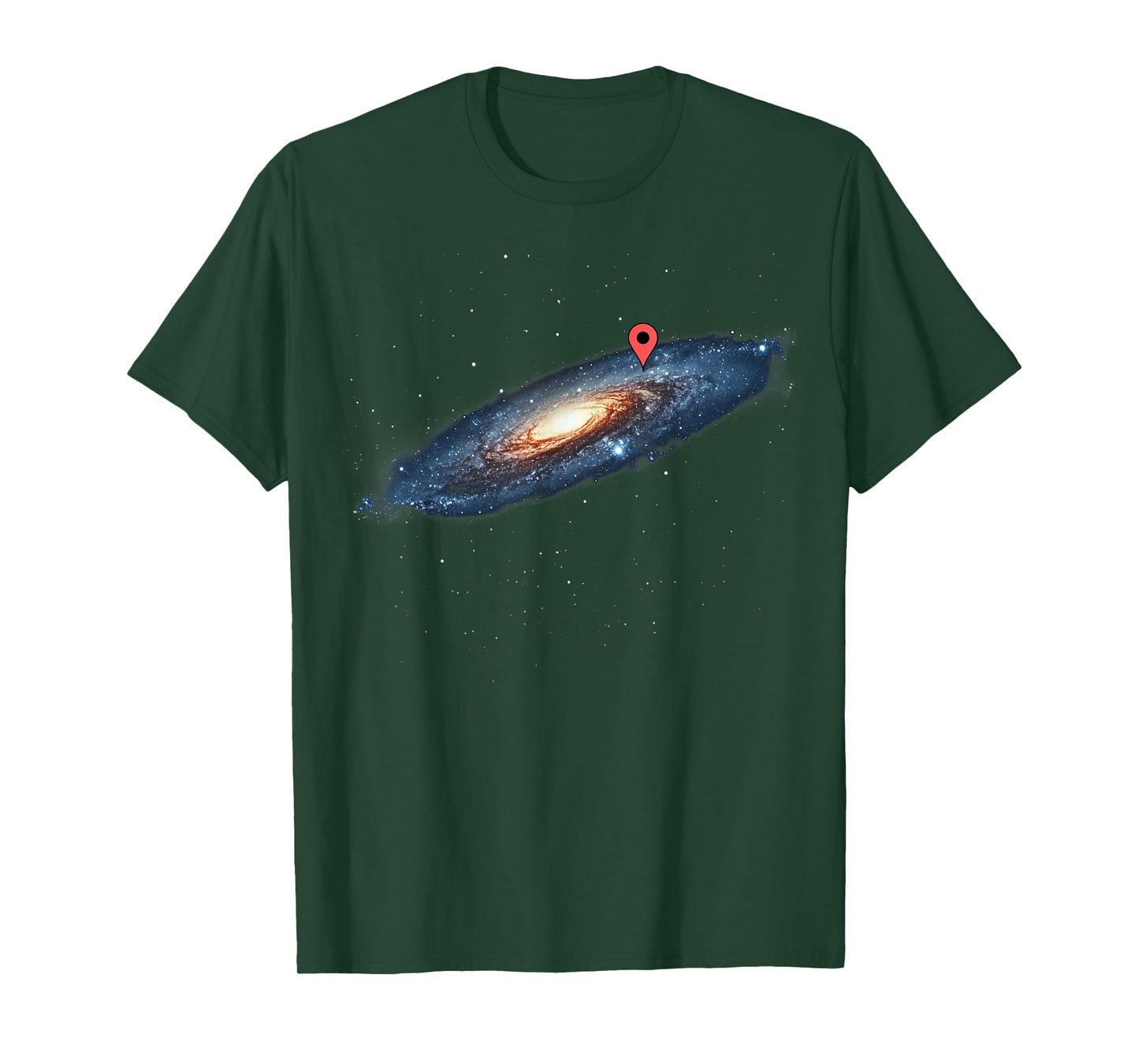 Milky Way Galaxy Universe Location Pin Space Cosmic Funny T-Shirt