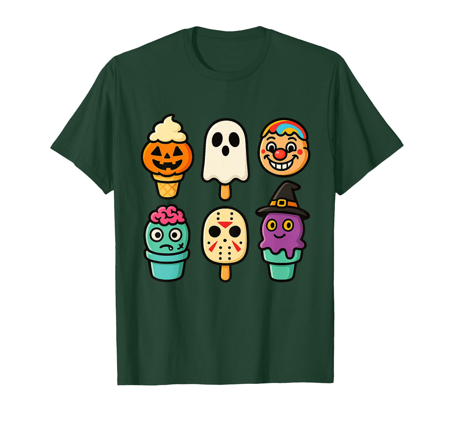 Funny Horror Ice Cream Pops Summerween Halloween 3D Candy T-Shirt