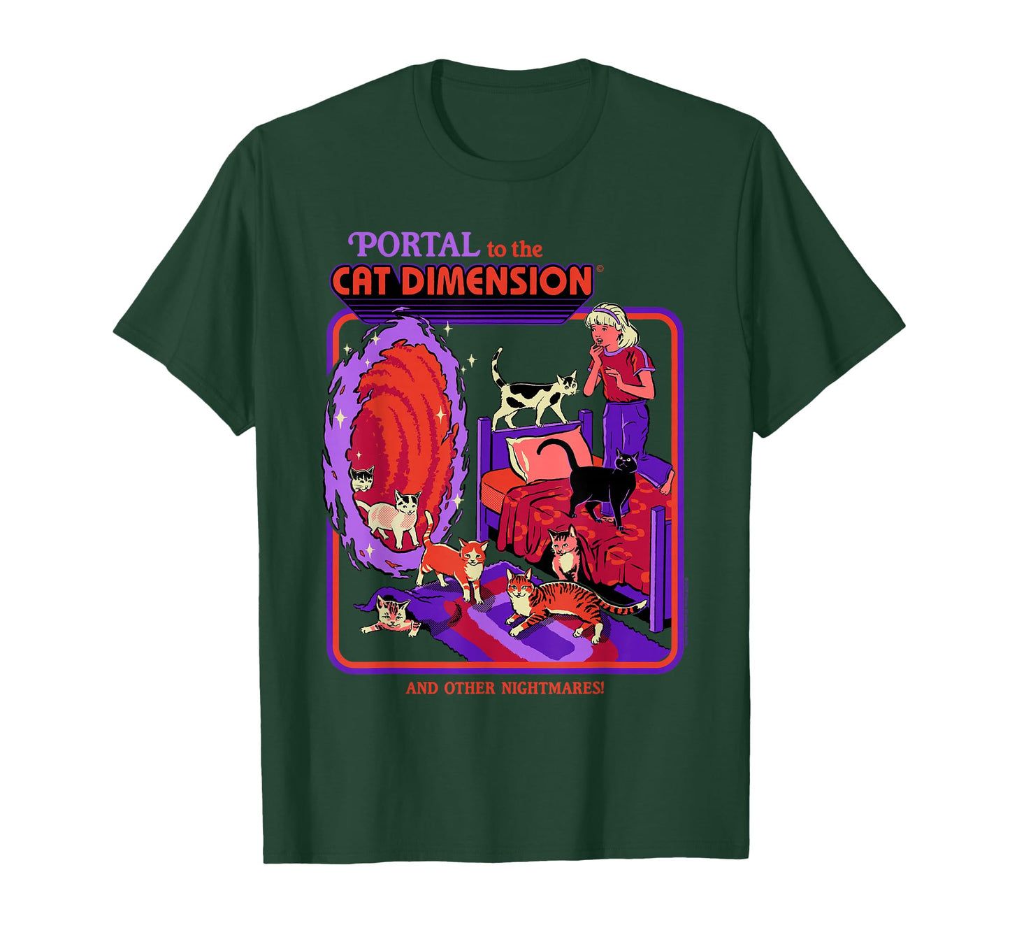 Cat Dimension Sci Fi Retro Vintage Funny Adult Humor T-Shirt