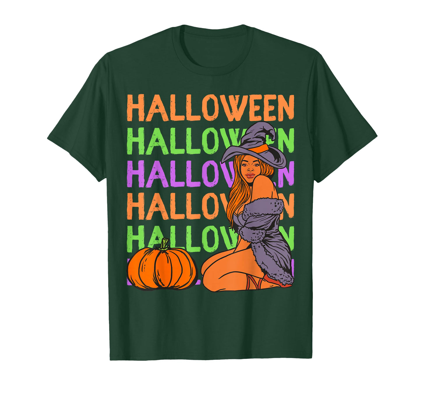 Funny Melanin Halloween Black Girl Magic Scary Blood Pumpkin T-Shirt