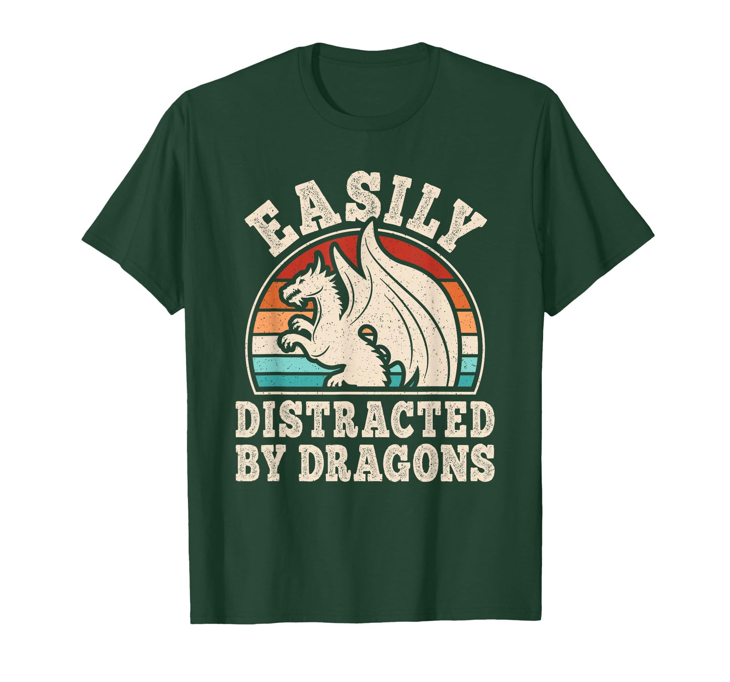 Easily Distracted by Dragons Retro Dragon Men Women Kids T-Shirt
