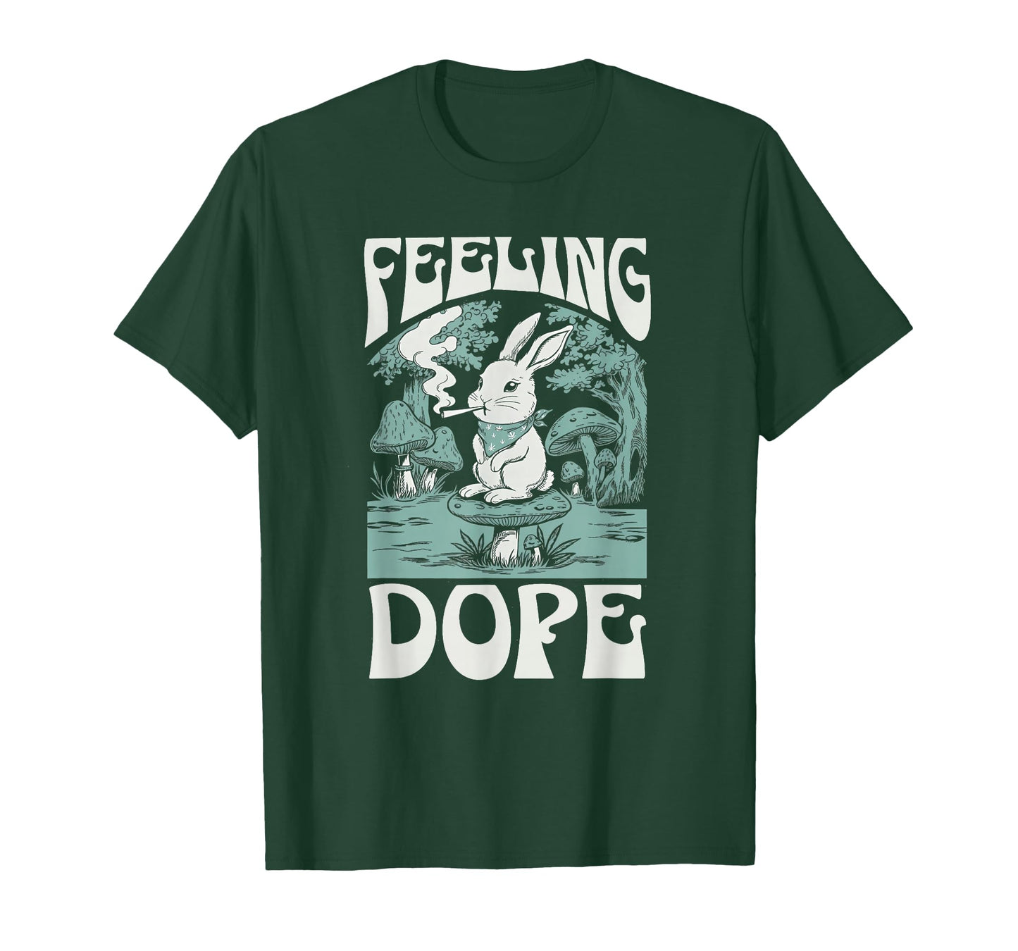 Feeling Dope Bunny 420 Day Vintage Funny Weed Magic Mushroom T-Shirt