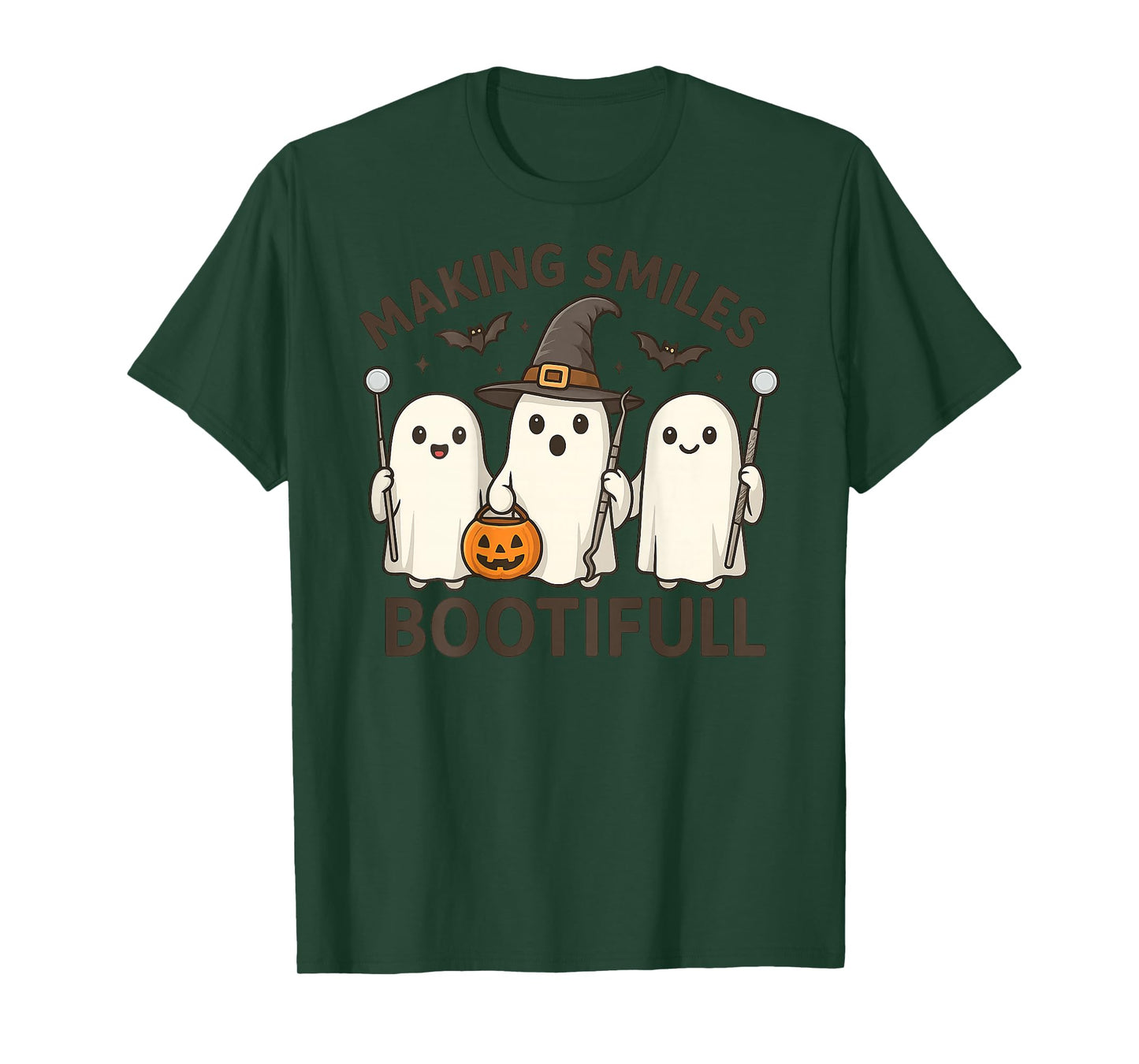 Making Smiles Bootiful Cute Ghost Halloween Design - On Back T-Shirt