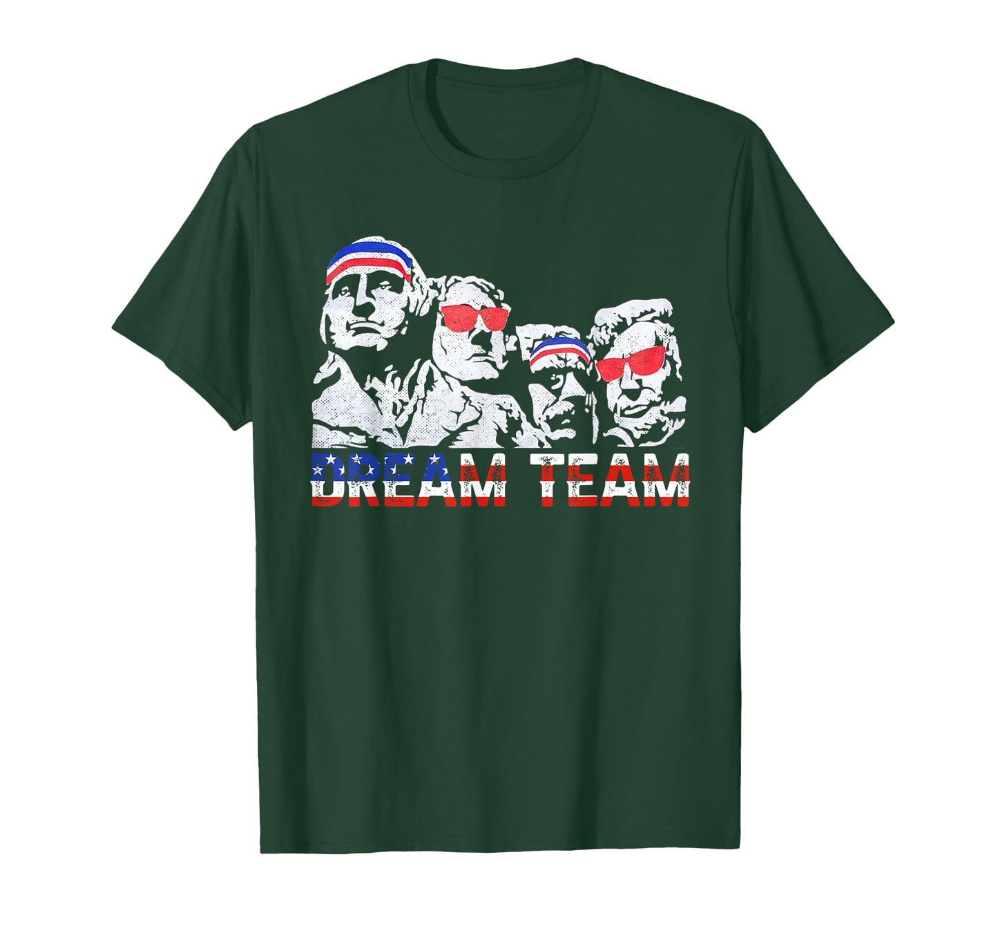 American USA Flag Dream Team Funny Patriotic Retro Vintage Women Men T-Shirt