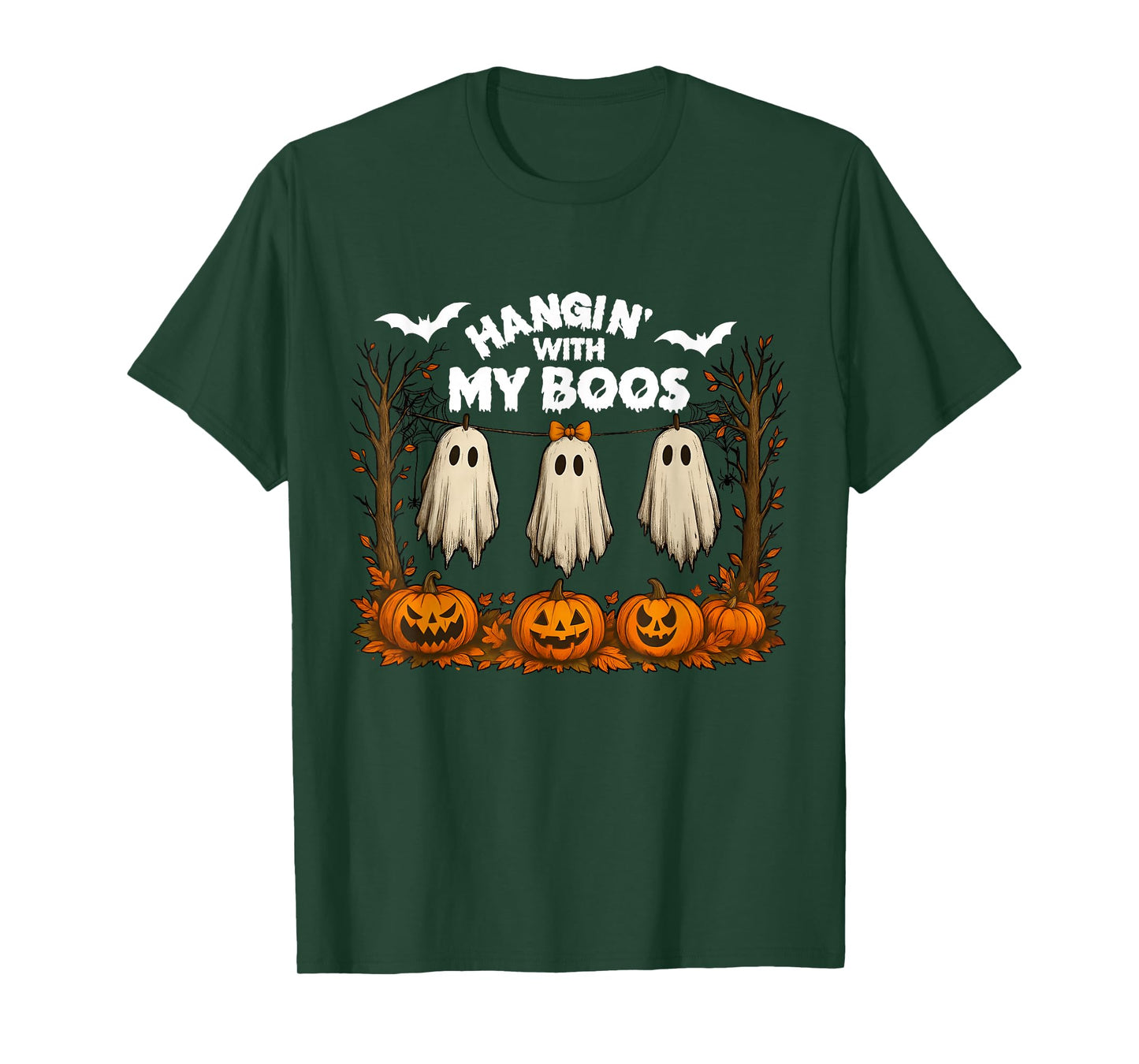 Funny Retro Hanging with My Boos Ghosts Pumpkin Halloween T-Shirt