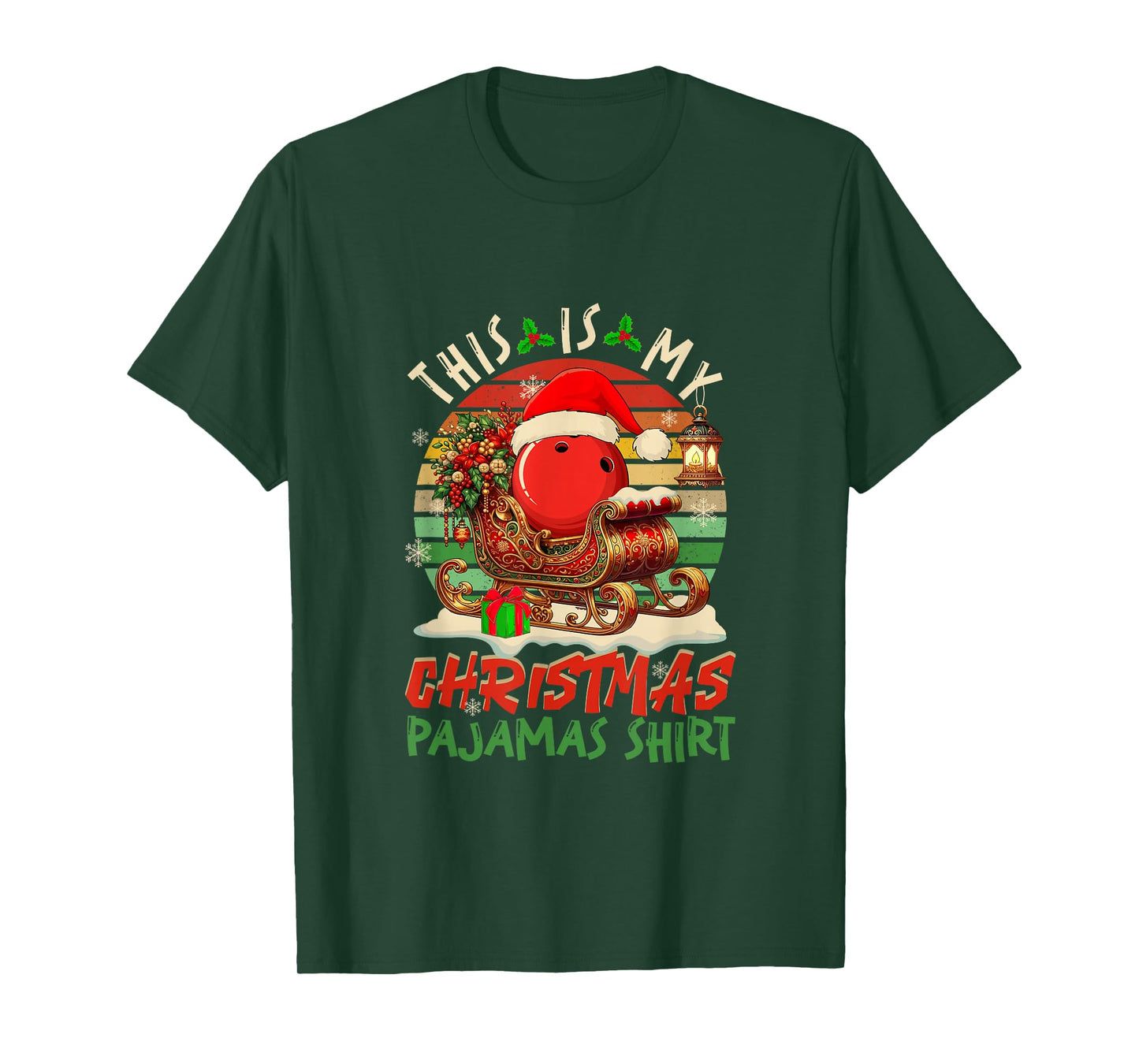 Vintage Retro My Christmas Pajama Shirt Bowling Player T-Shirt