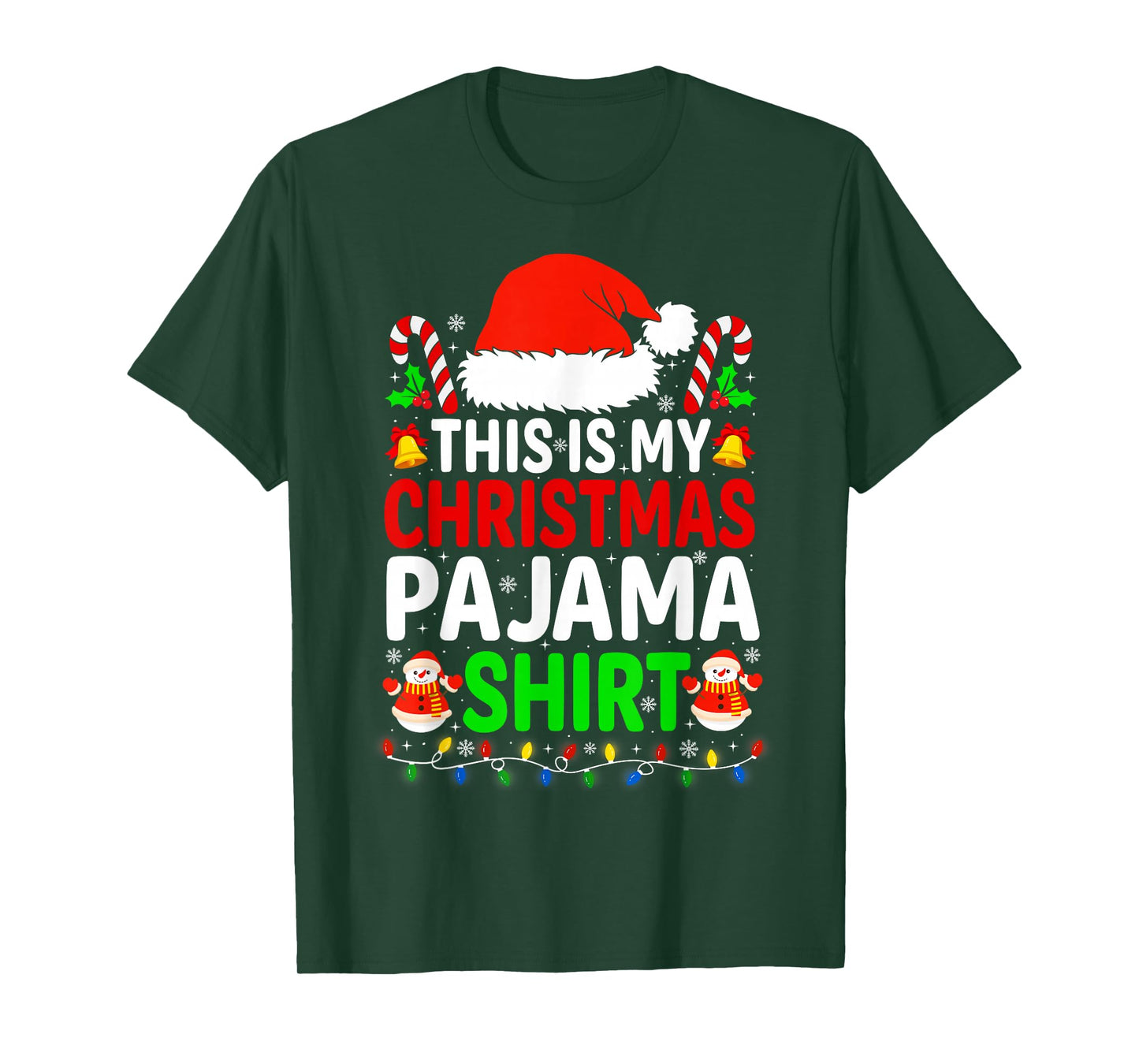 This is My Christmas Pajama Shirt Funny Xmas PJs Men Women T-Shirt