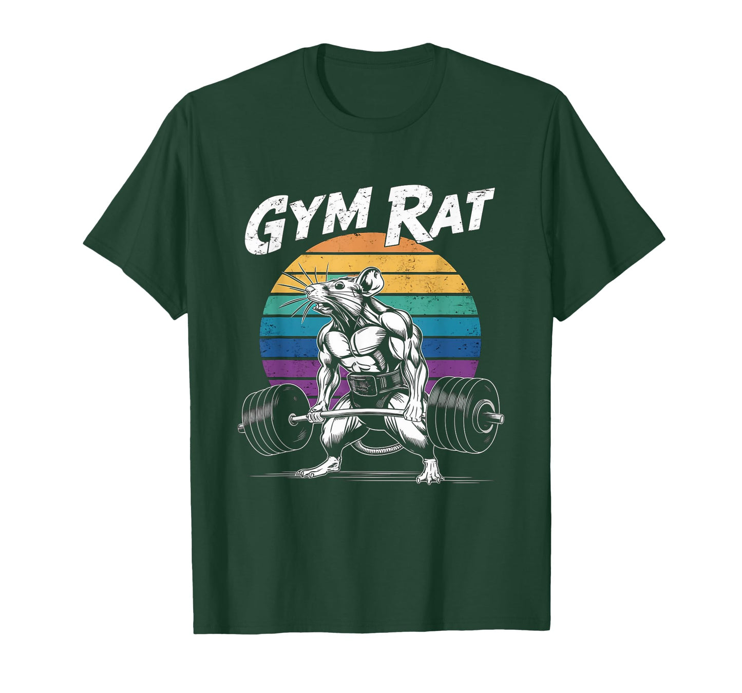 Muscular Gym Rat Weightlifting Bodybuilding Workout T-Shirt
