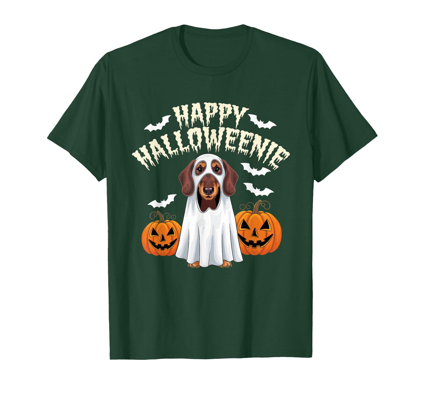 Happy Halloweenie Tshirt Women Men Wiener Monster Party T-Shirt
