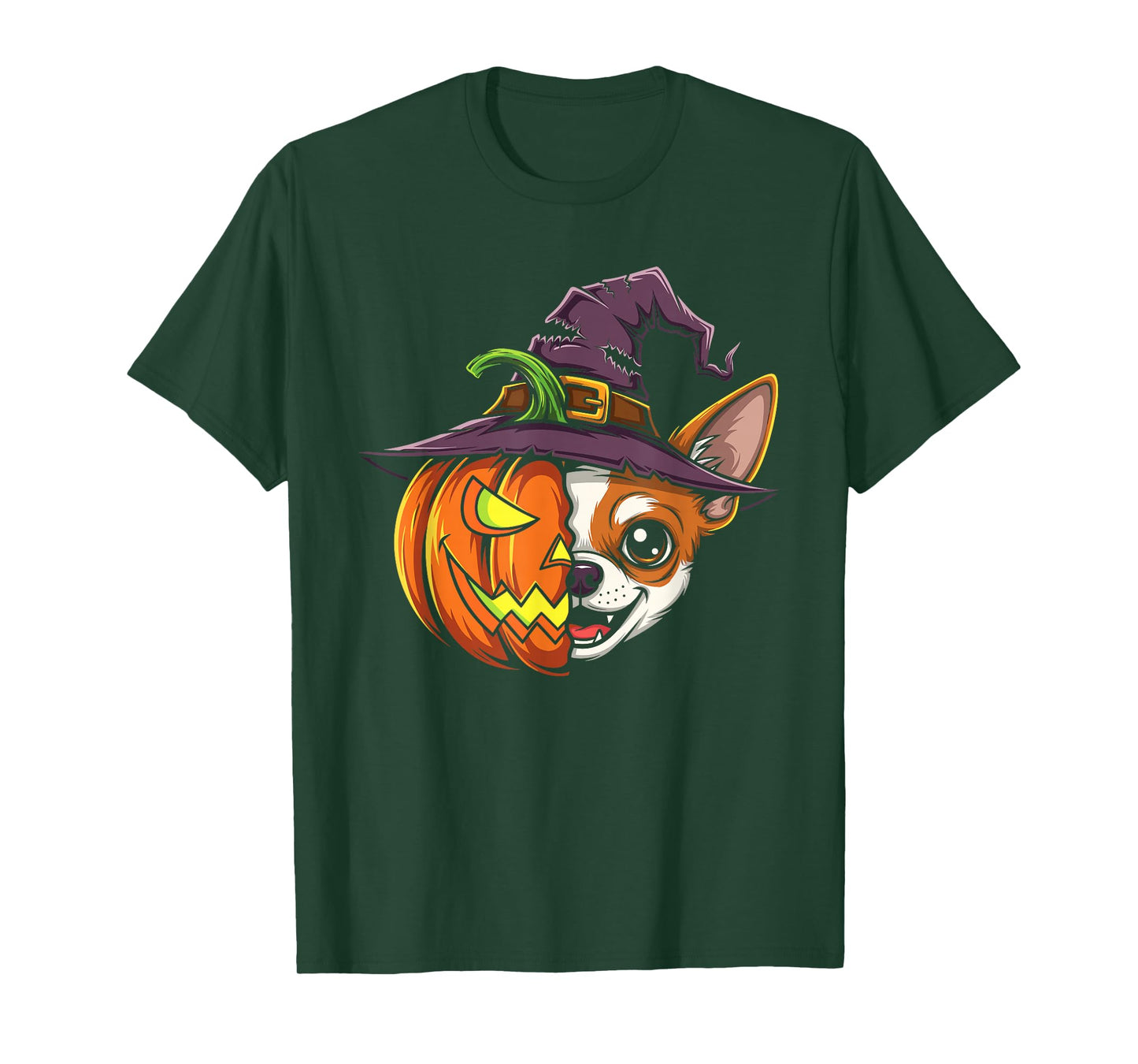 Chihuahua Pumpkin Jack O Lantern Halloween Kids Mens Womens T-Shirt