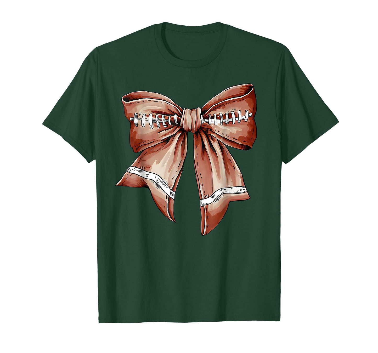 Coquette Bow Pumpkin American Football Thanksgiving Autumn T-Shirt