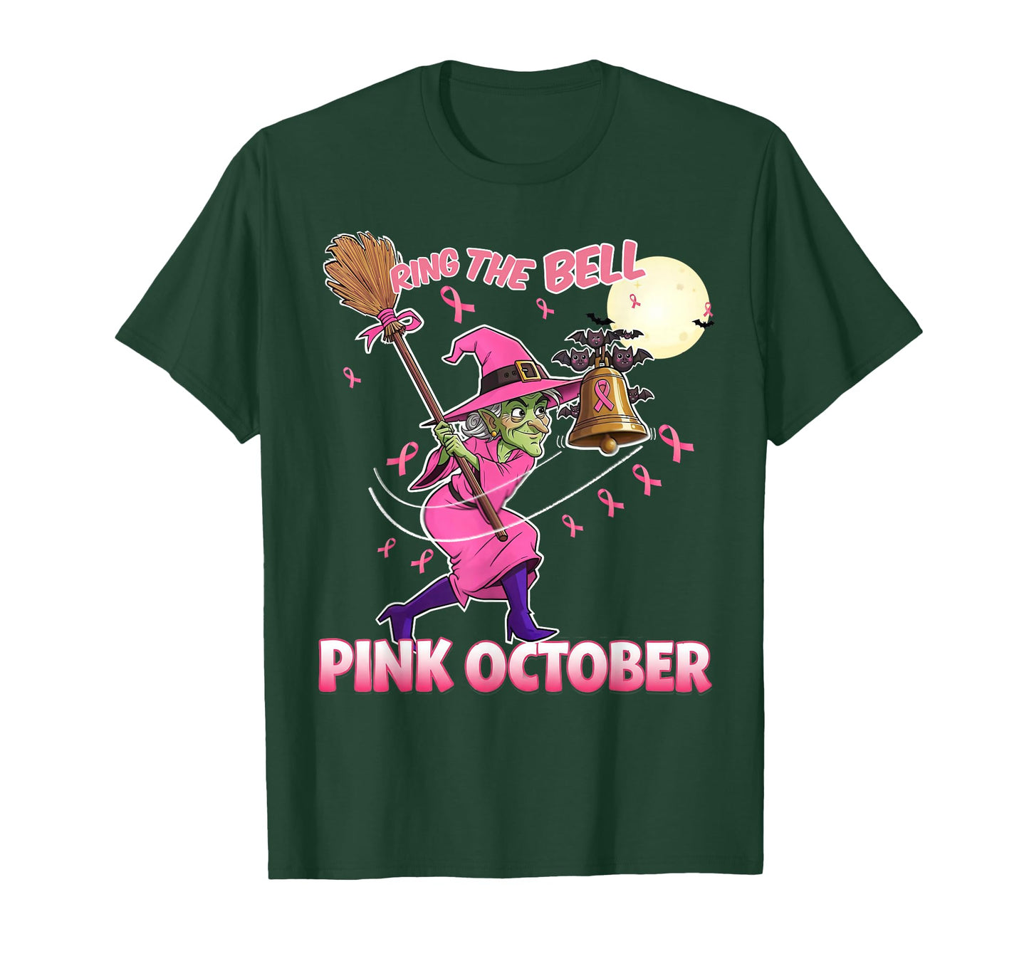 Halloween Witch Ring The Bell Pink October Trick & Treat T-Shirt