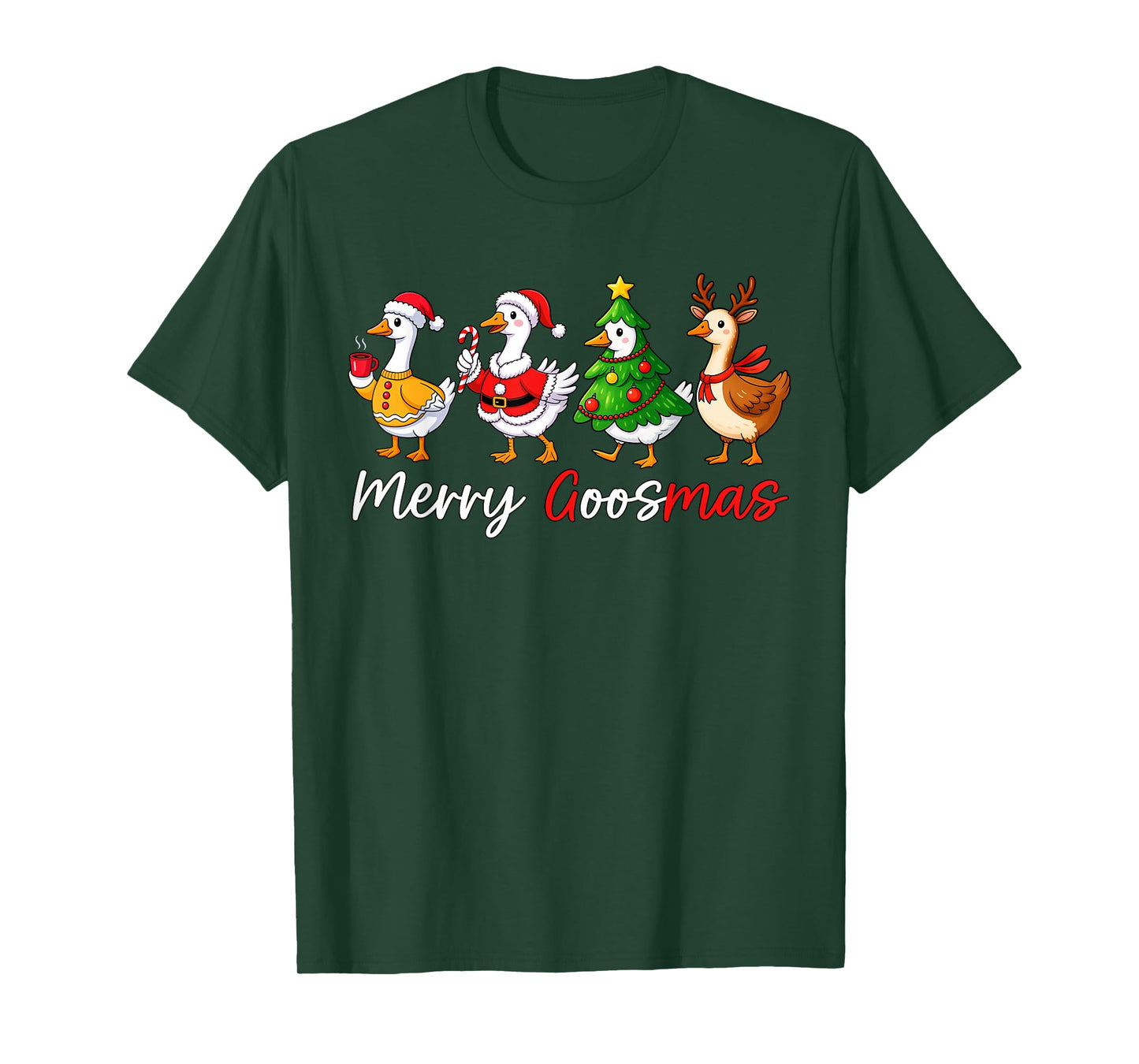 Merry Goosemas Christmas Silly Goose Funny Xmas Women Kids T-Shirt