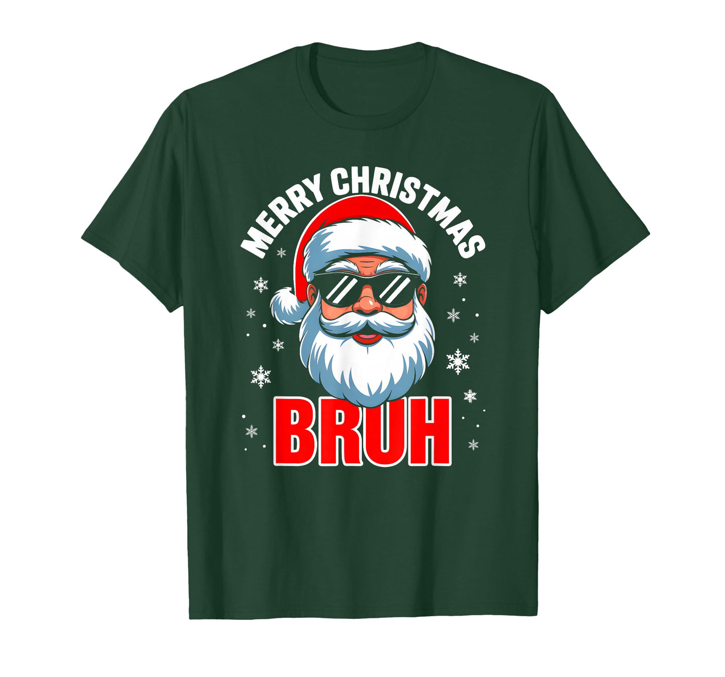 Vintage Santa Claus Face Xmas Men Boys Merry Christmas Bruh T-Shirt