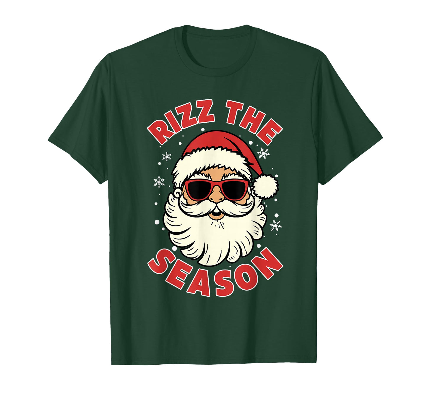 Rizz The Season Santa Sunglasses Christmas Snowflake Holiday T-Shirt