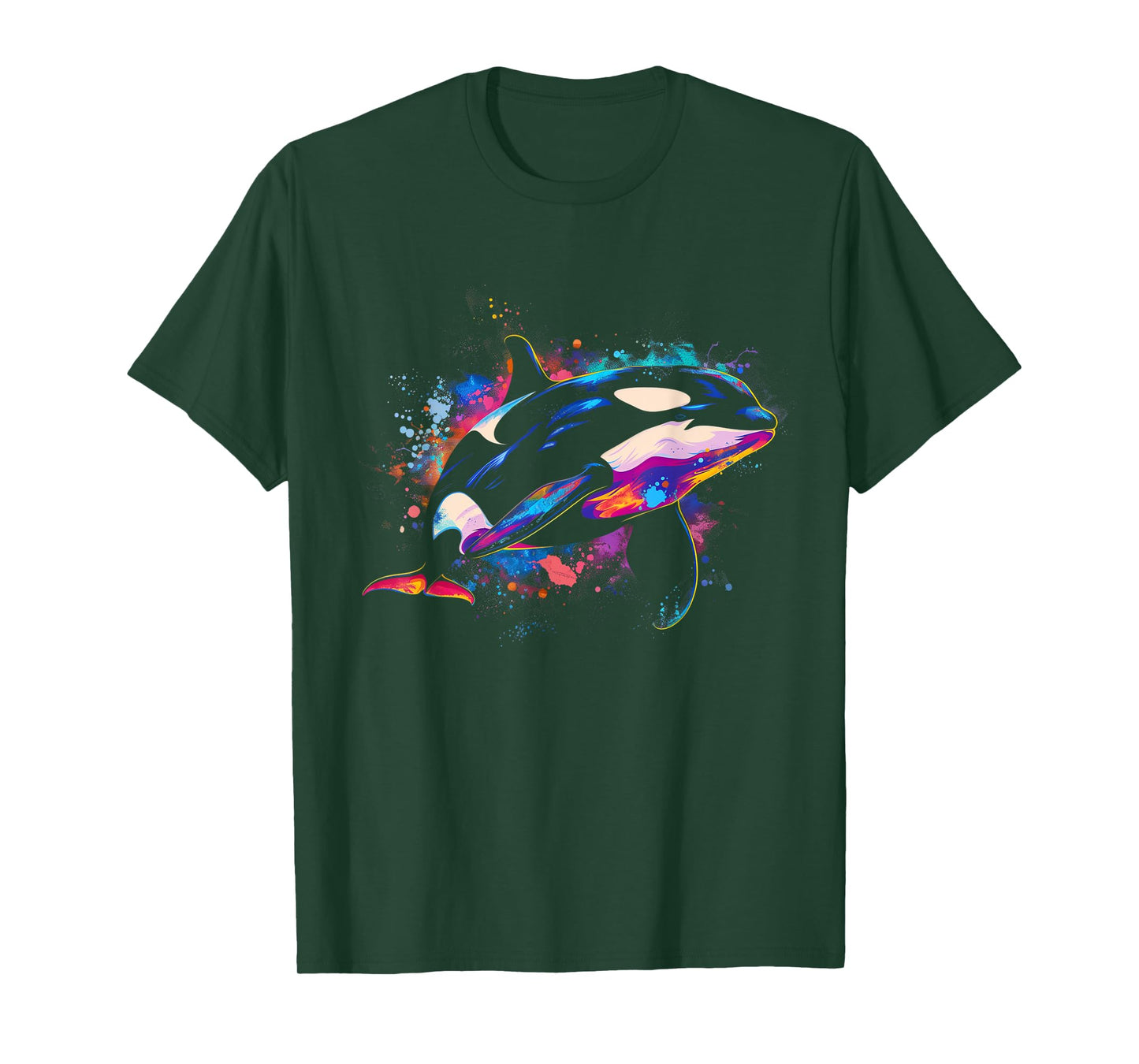 Orca Whale Watercolor Colorful Whale Lover T-Shirt