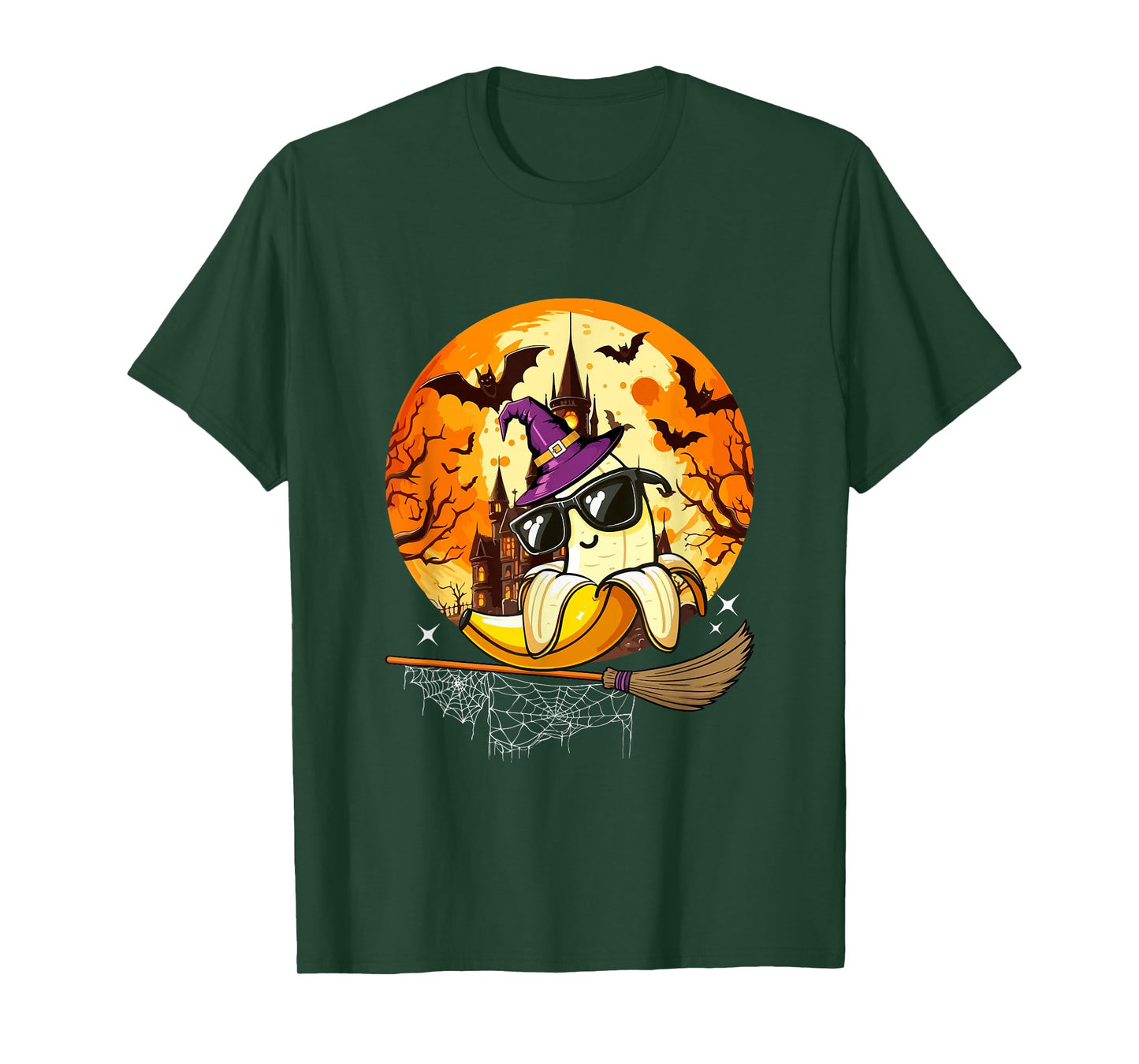 Banana Sunglasses Cosplay Witch Halloween Moon Funny Vegan T-Shirt