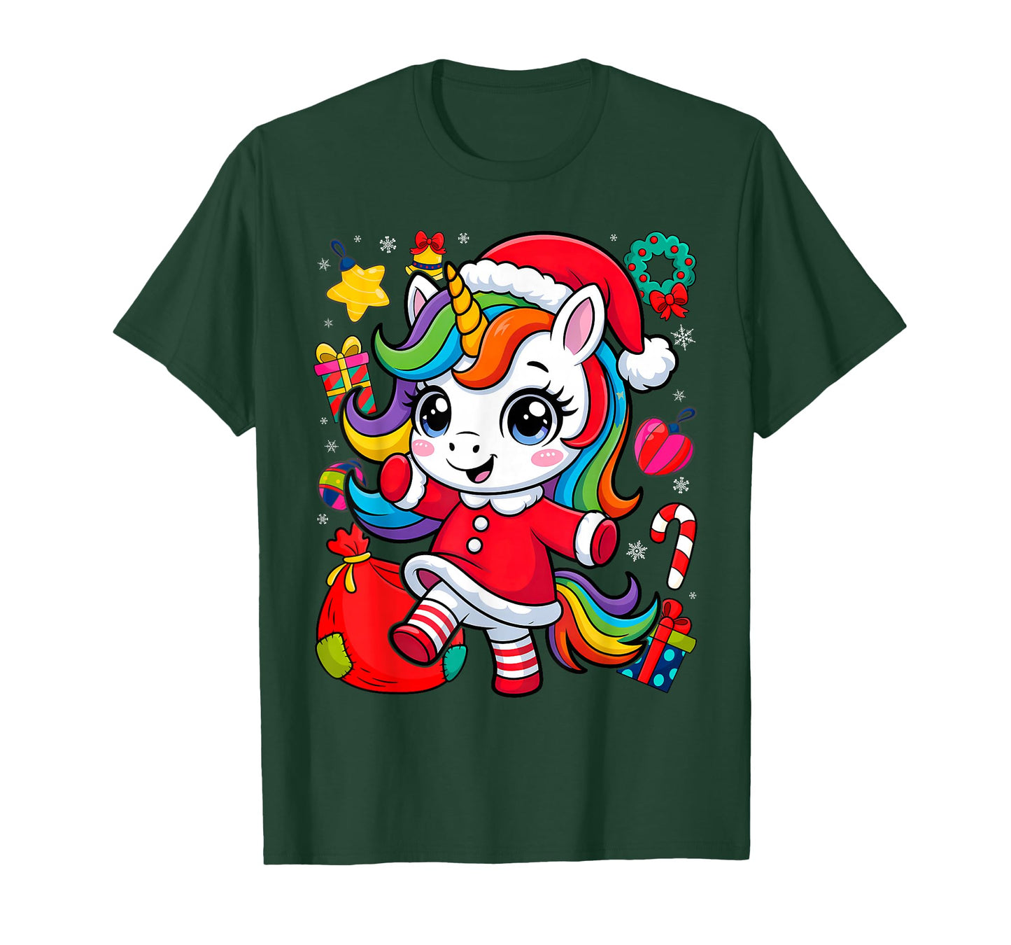 Unicorn Santa Claus Christmas Unicorns Girls T-Shirt