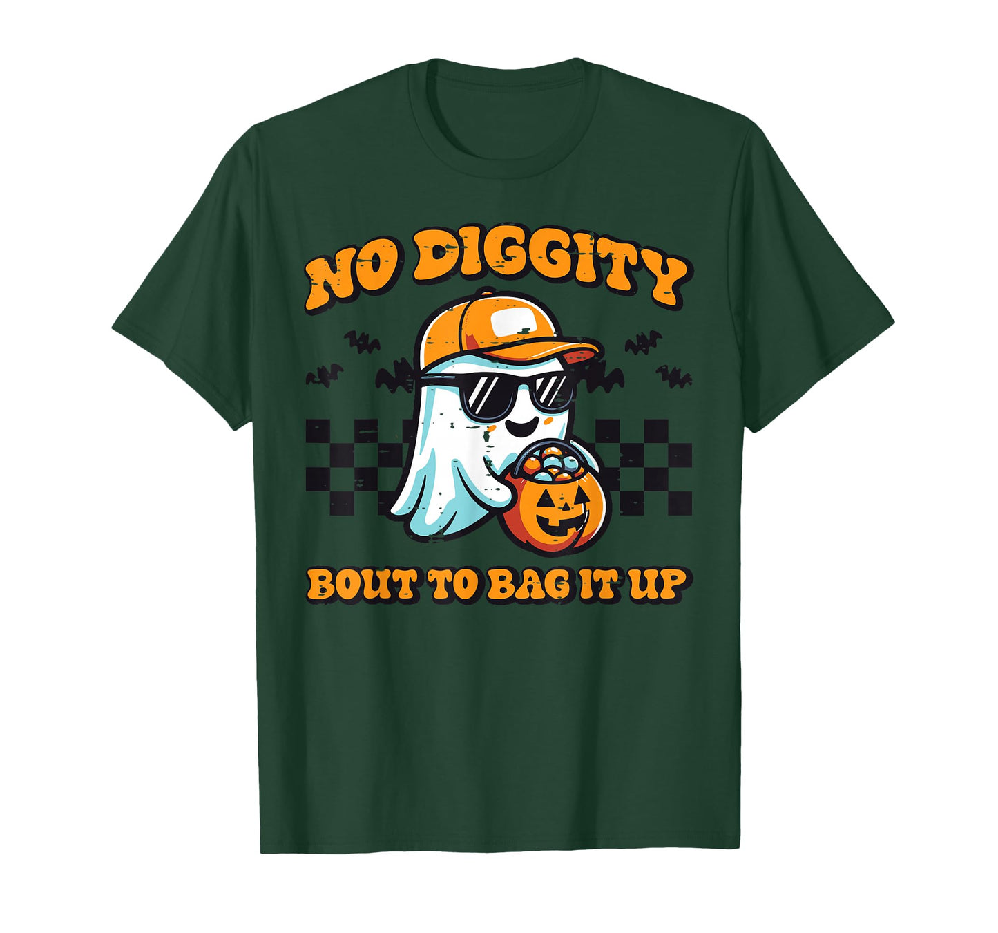 Halloween Ghost No Diggity Retro Costume Boys Kids Men Women T-Shirt