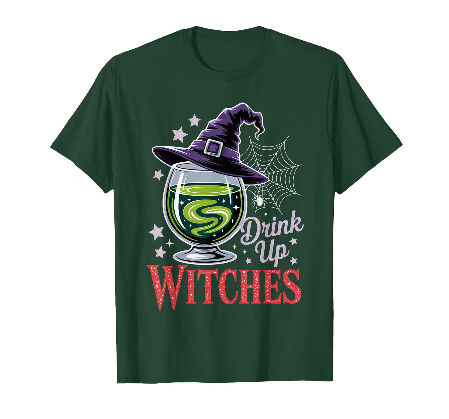 Drink Up Witches Spooky Brew Cauldron Funny Halloween Outfit T-Shirt