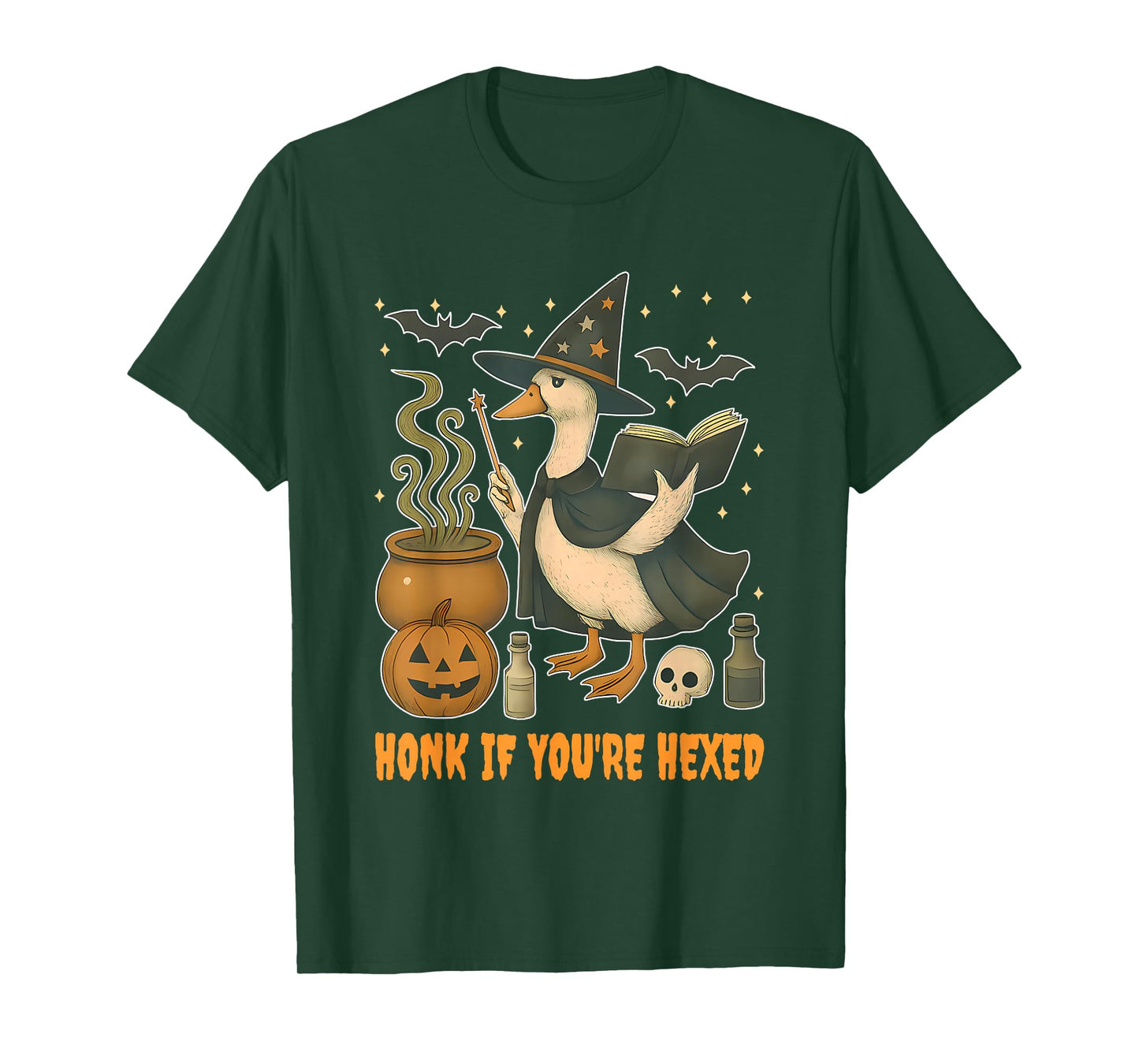 Honk If You're Hexed Funny Witchy Halloween Design T-Shirt