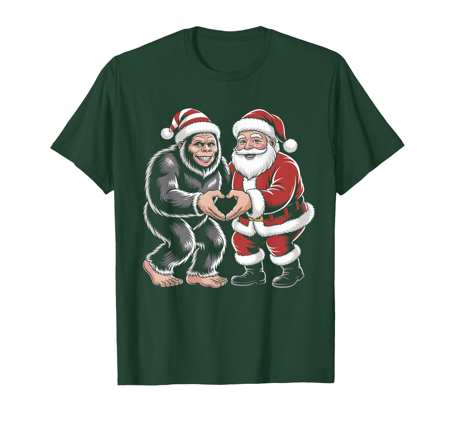 Santa Bigfoot Funny Christmas T-Shirt