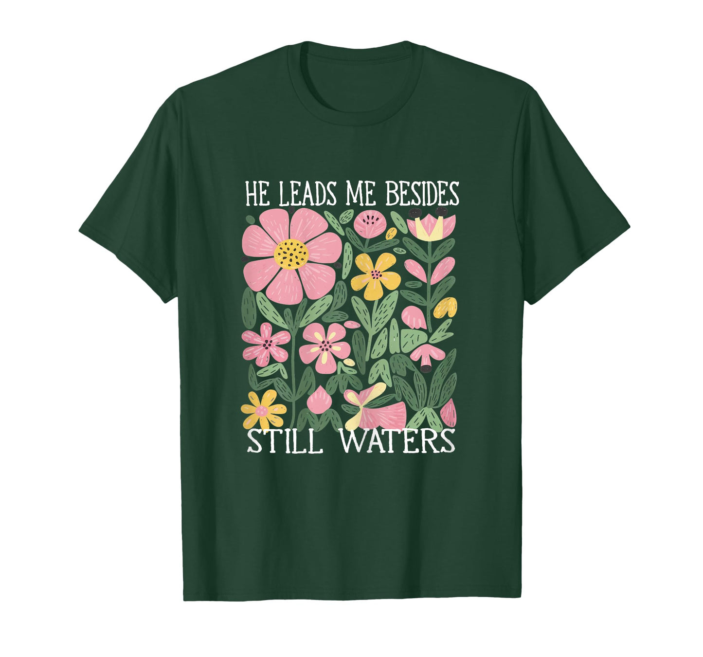 boho He Leads Me Beside Still Waters T-Shirt