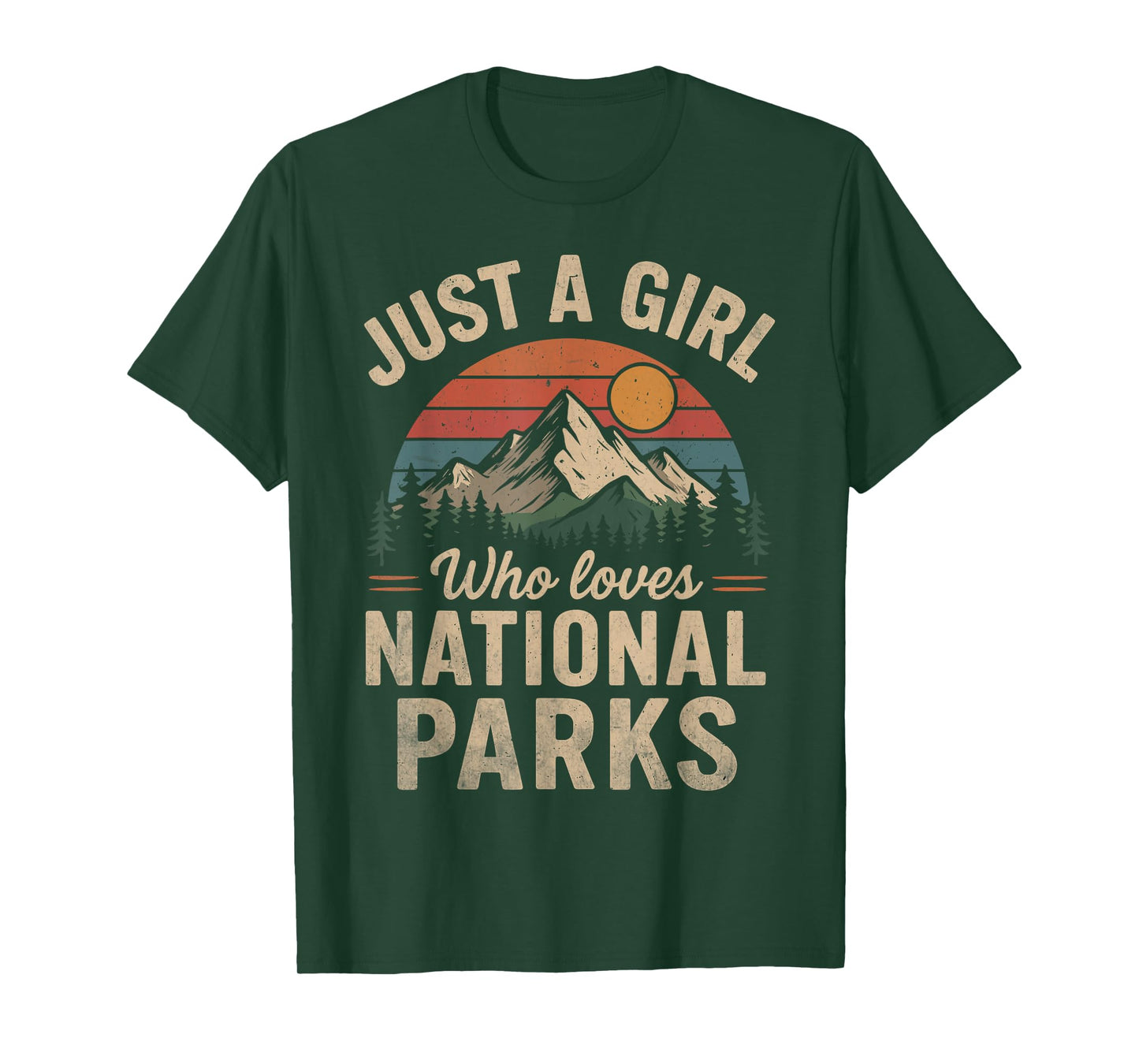 Just A Girl Who Loves National Parks Vintage Retro T-Shirt
