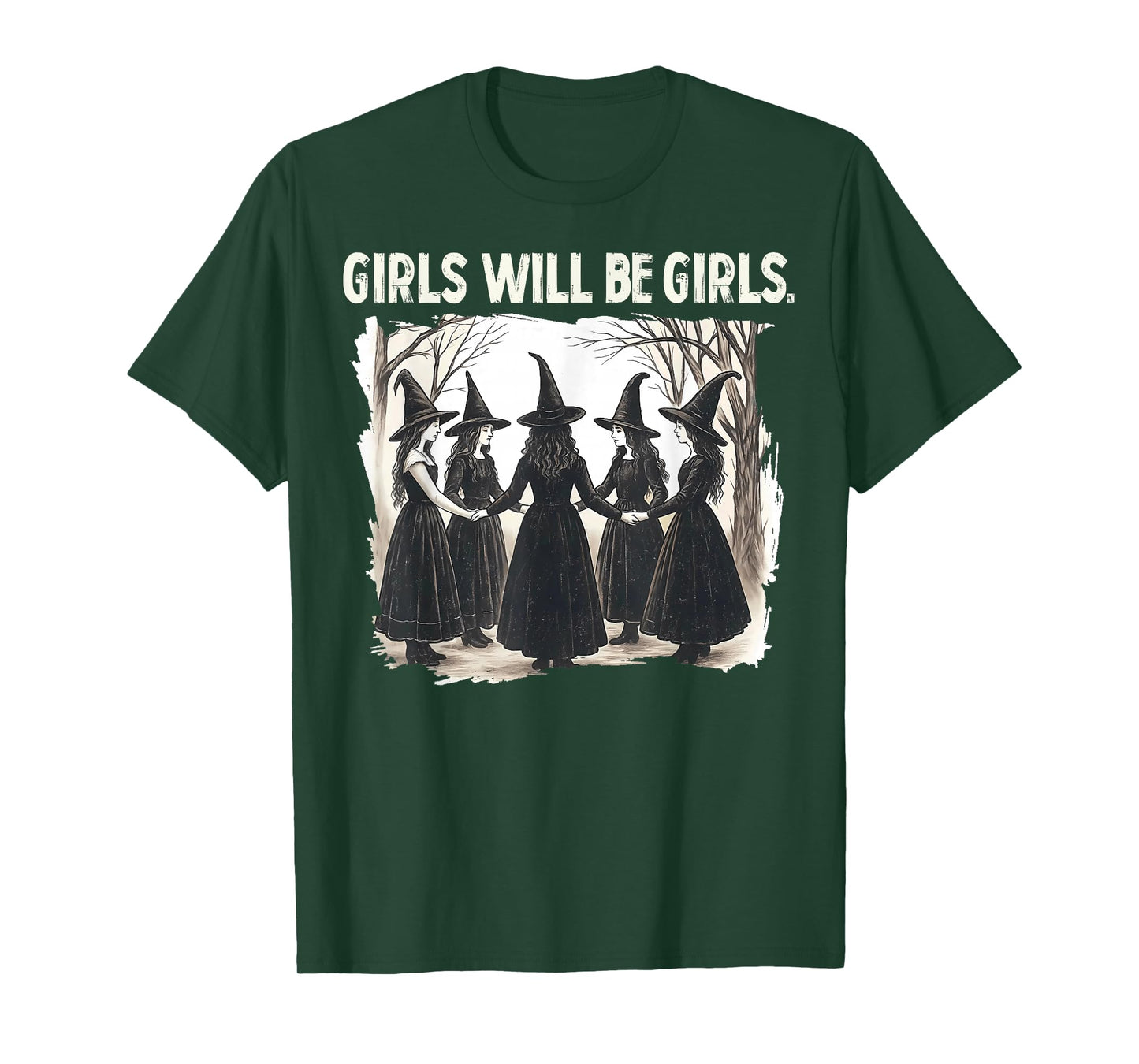 Halloween Spooky Witch Girl Will Be Girls Feminist Women T-Shirt