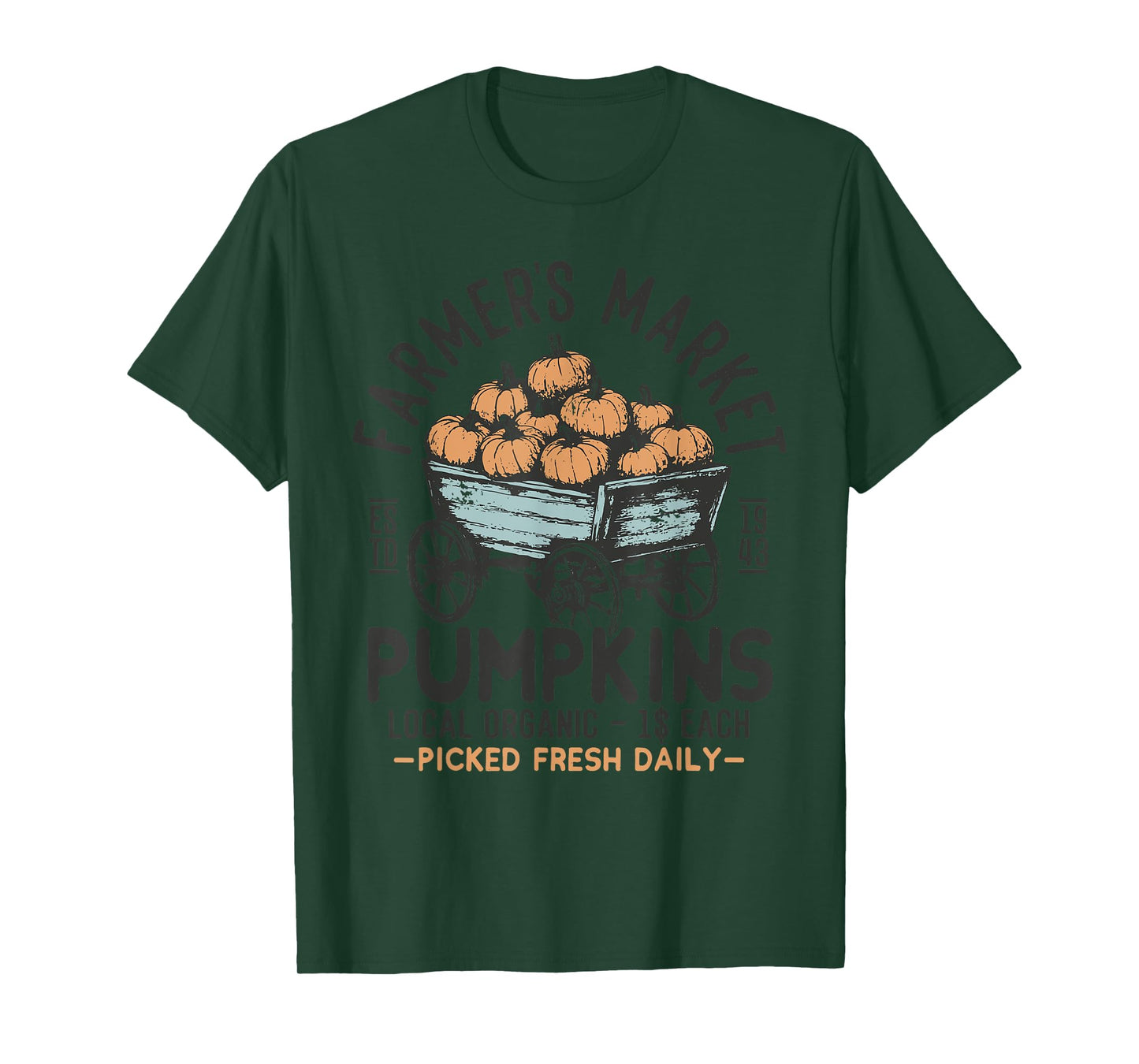 Vintage Farmer's Market Pumpkins Retro Thanksgiving T-Shirt