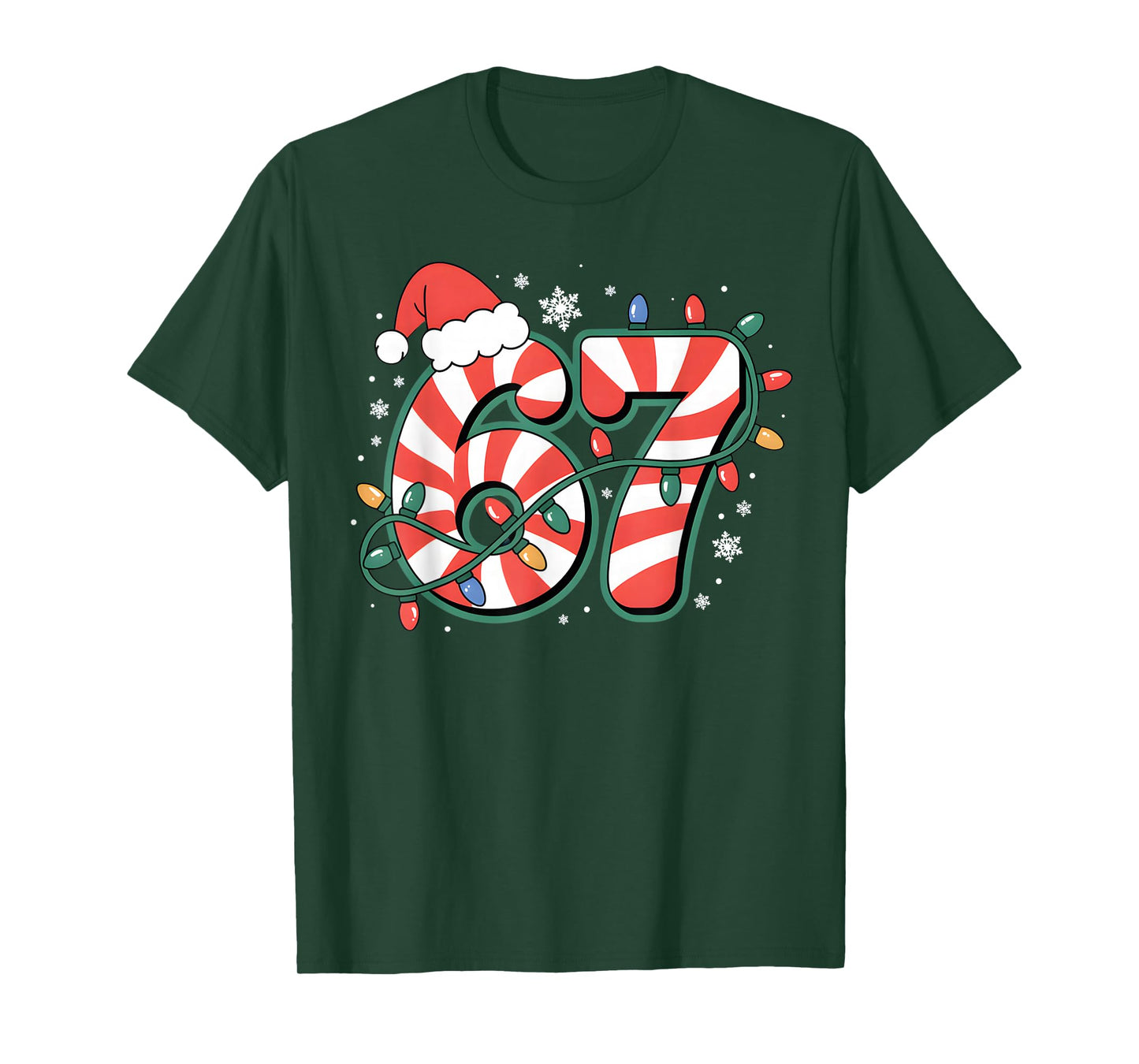67 Six Seven Novelty Christmas Santa Hat Family Matching T-Shirt