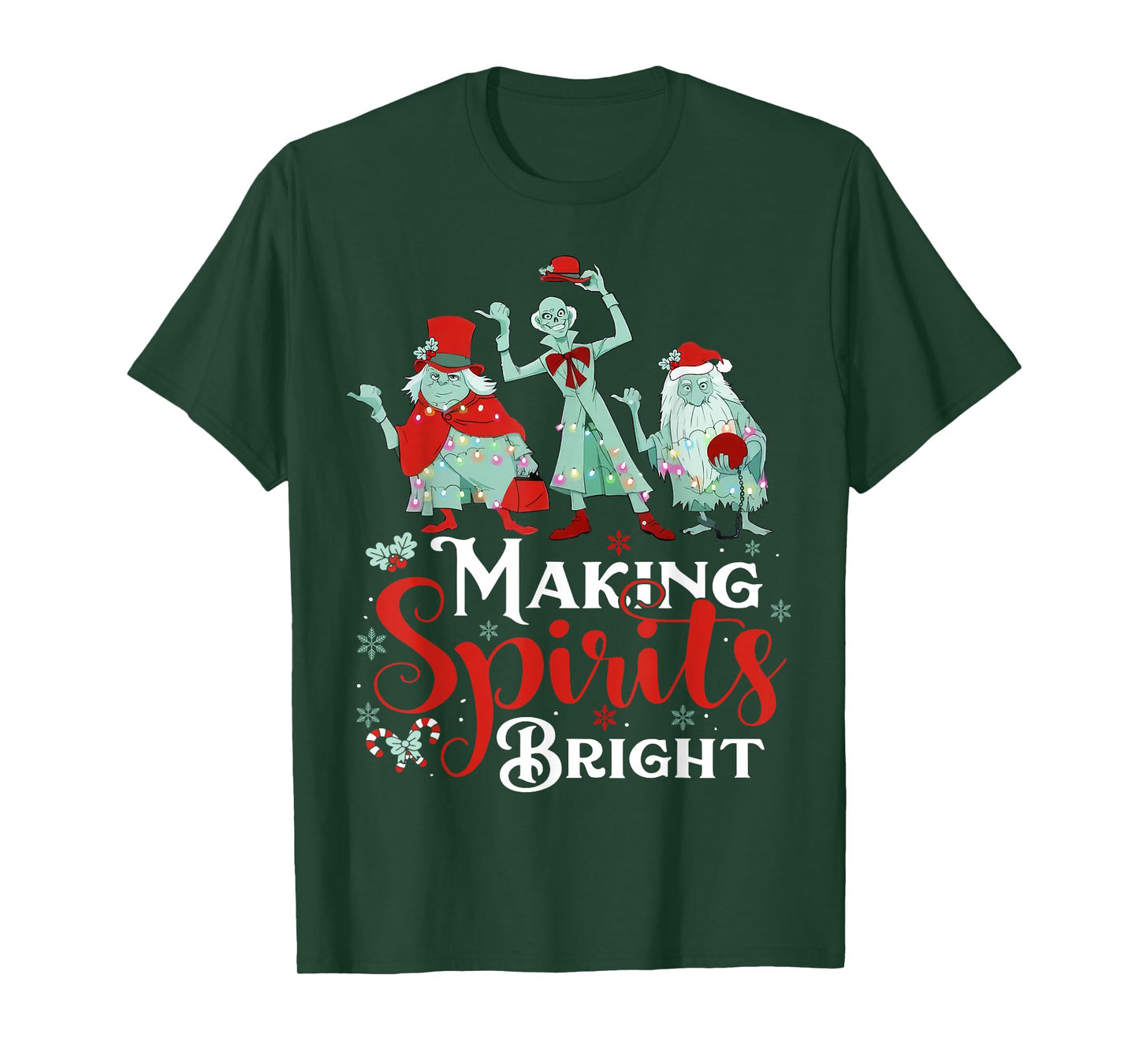 Making Spirits Bright Funny Retro Ghost Christmas Costumes T-Shirt