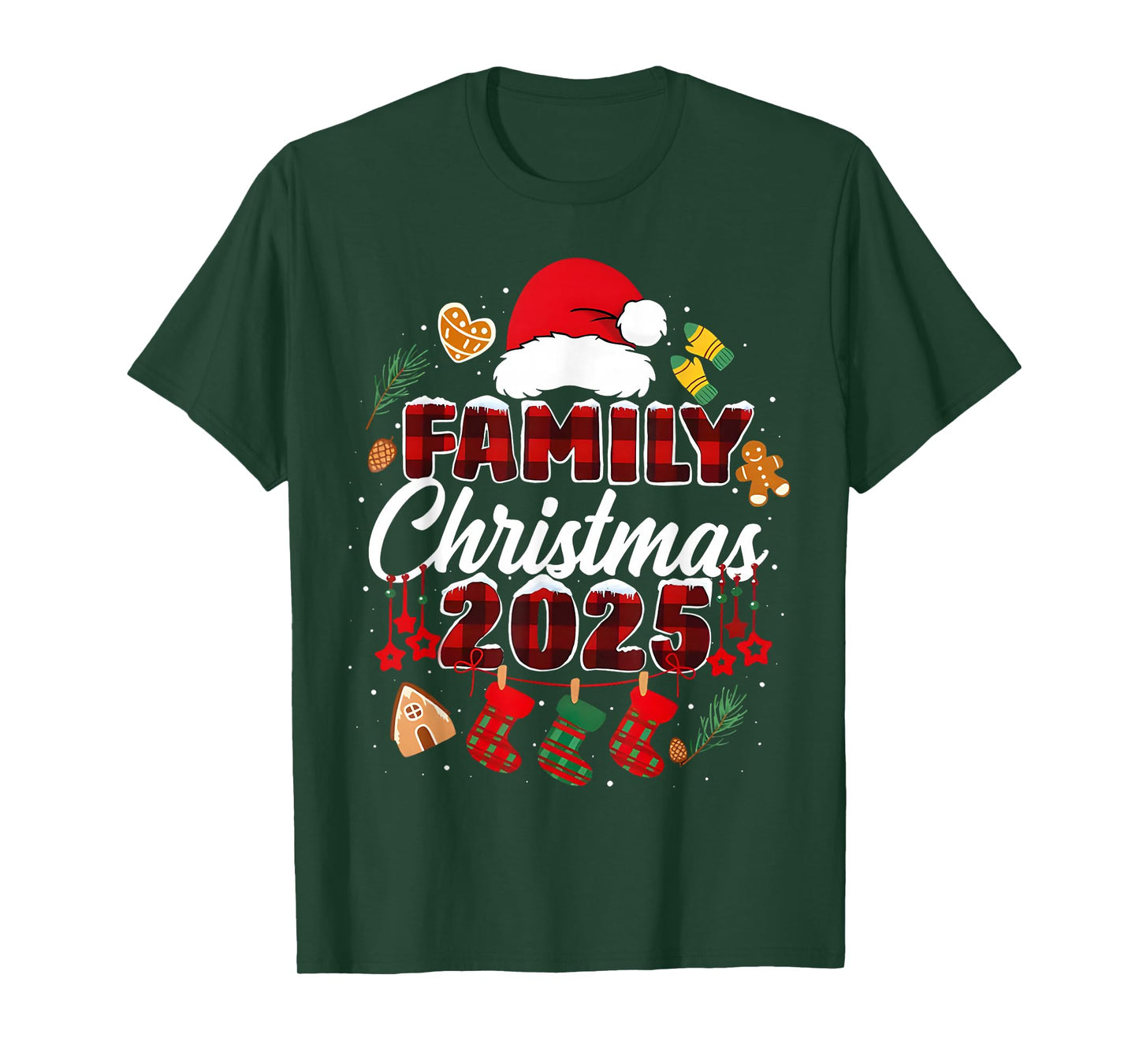 Family Christmas 2025 Matching Outfit Xmas Squad Santa T-Shirt