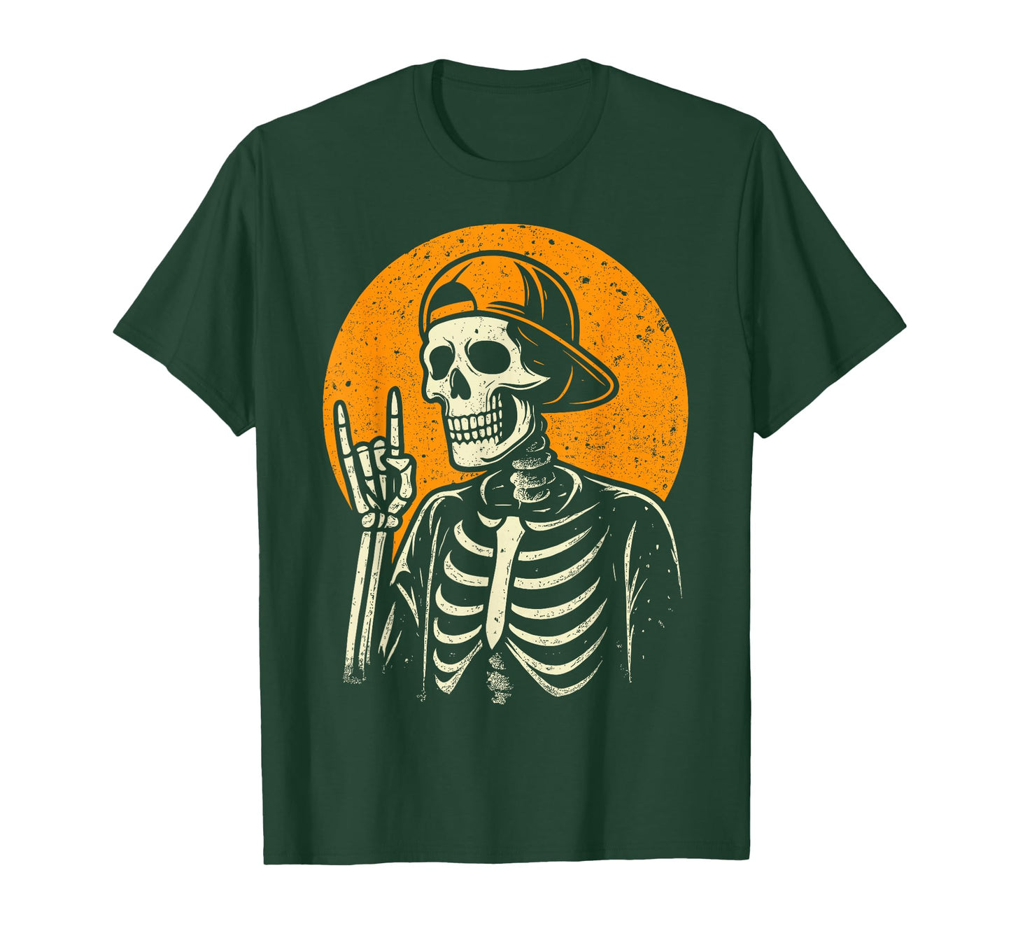 Rocker Skeleton Cap Skater Cool Halloween Punk Rock Men Boys T-Shirt