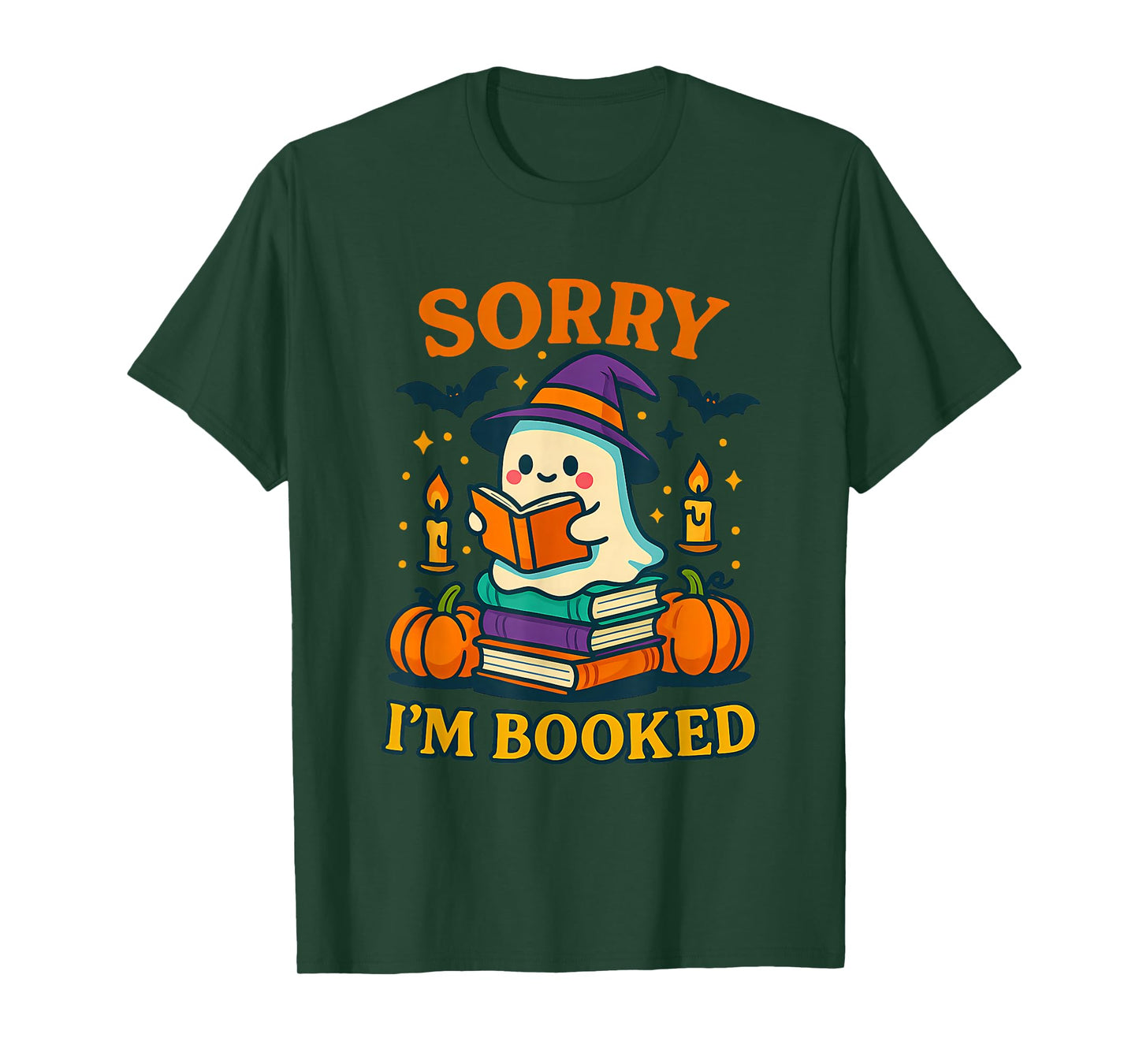 Sorry I’m Booked Cute Ghost Reading Halloween T-Shirt